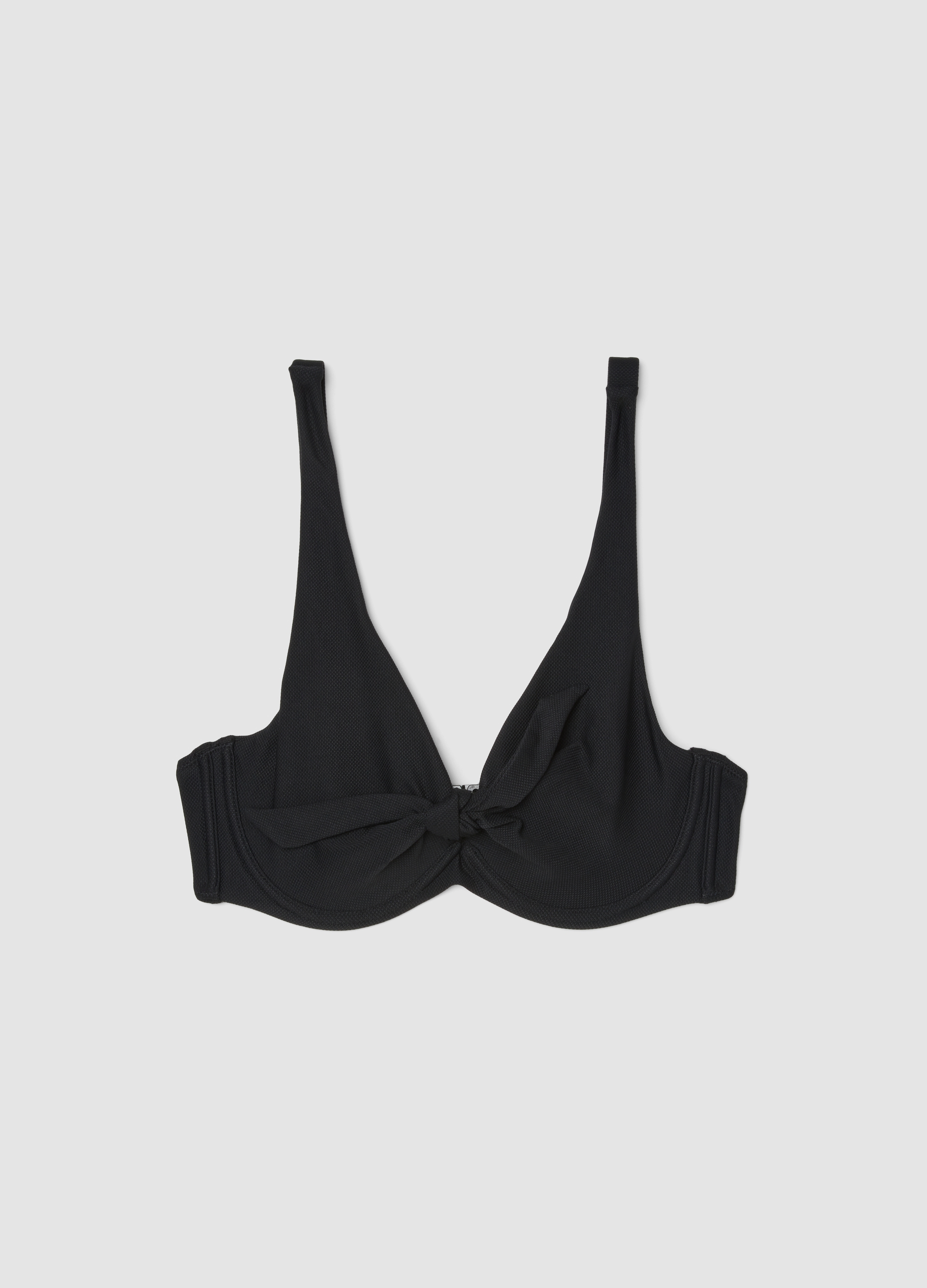 OVS, Top Bikini Elasticizzato Nero Con Fiocco, Donna, Nero, Taglia: 3