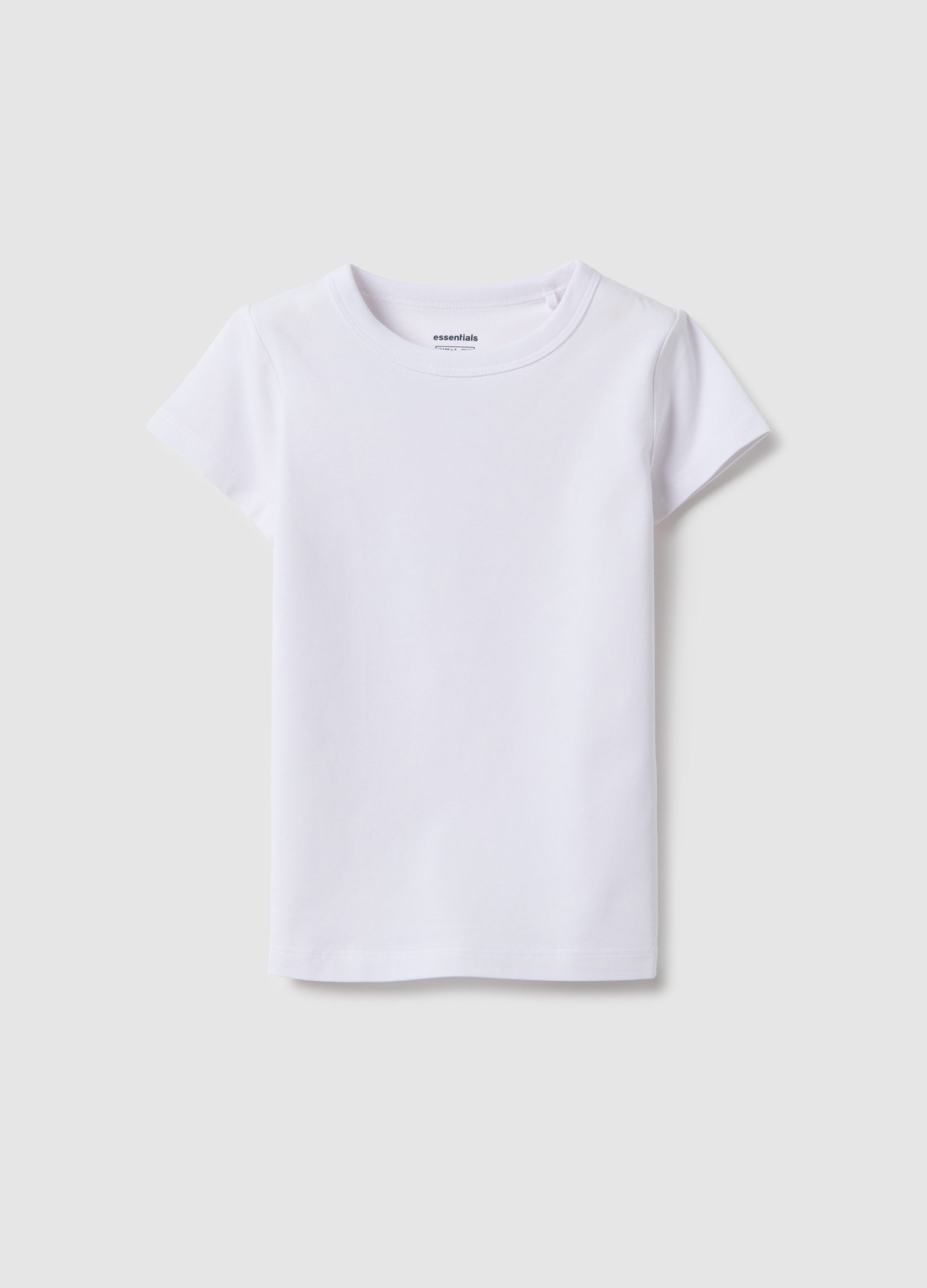 OVS KIDS, Camiseta Blanca De Niña Mezcla De Algodón Ajuste Regular, Niña, Blanco óptico, Talla: 9-10