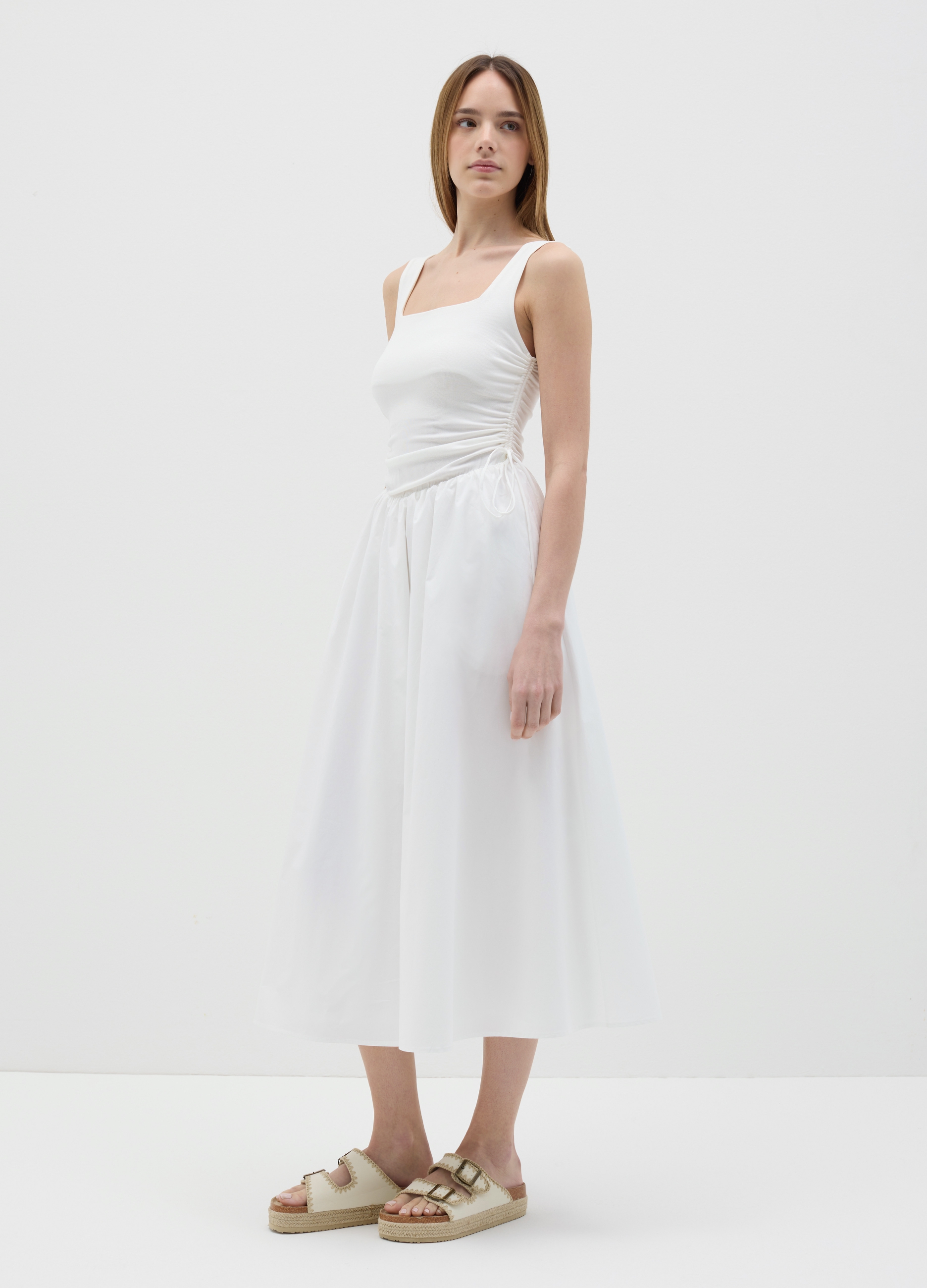 OVS, Abito Lungo Da Donna In Viscosa Elasticizzata Bianco Regular Fit, Bianco, Taglia: S