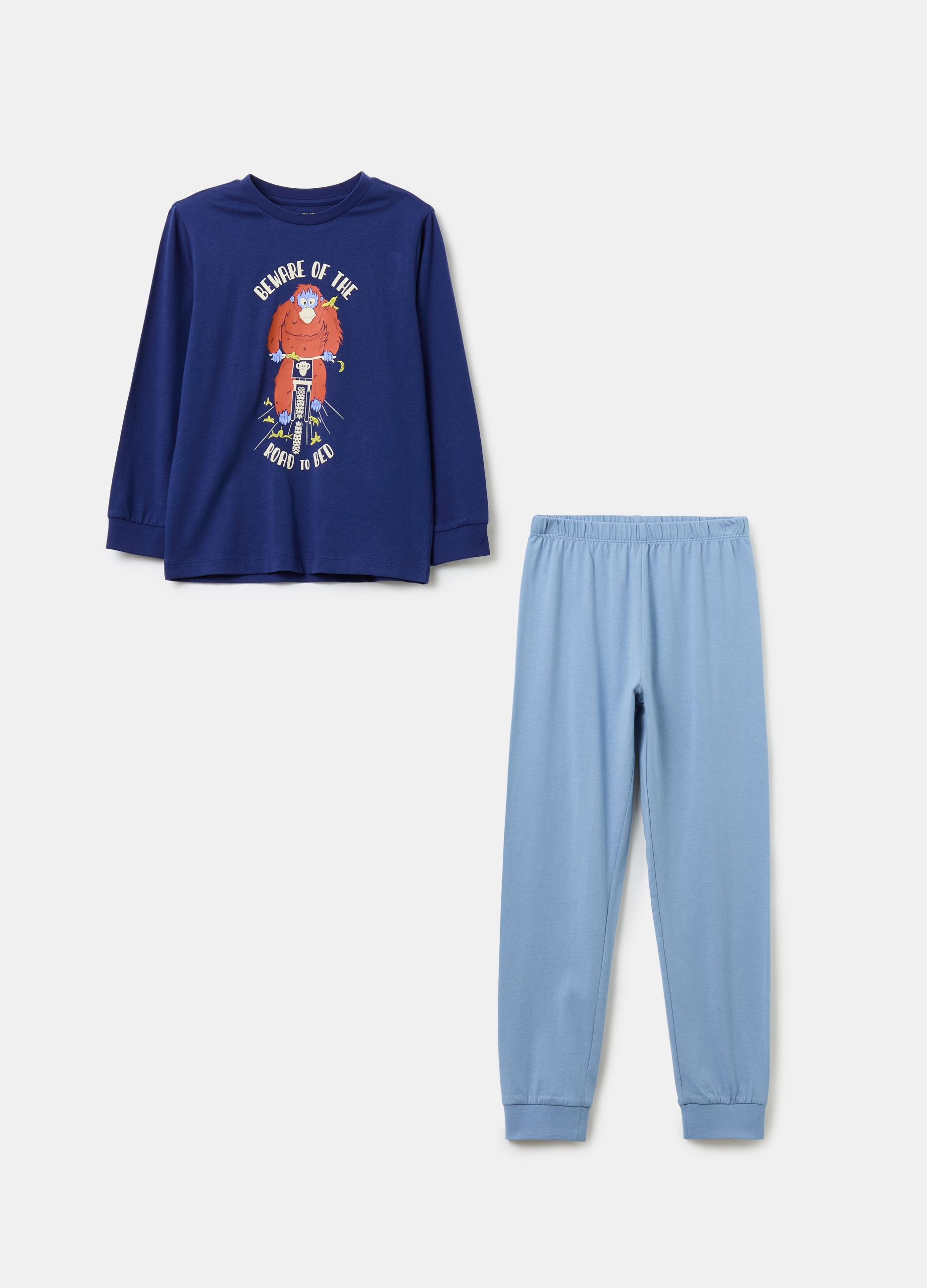 OVS, Pigiama In Cotone Bio Con Stampa, Bambino, Multicolor, Taglia: 3-4