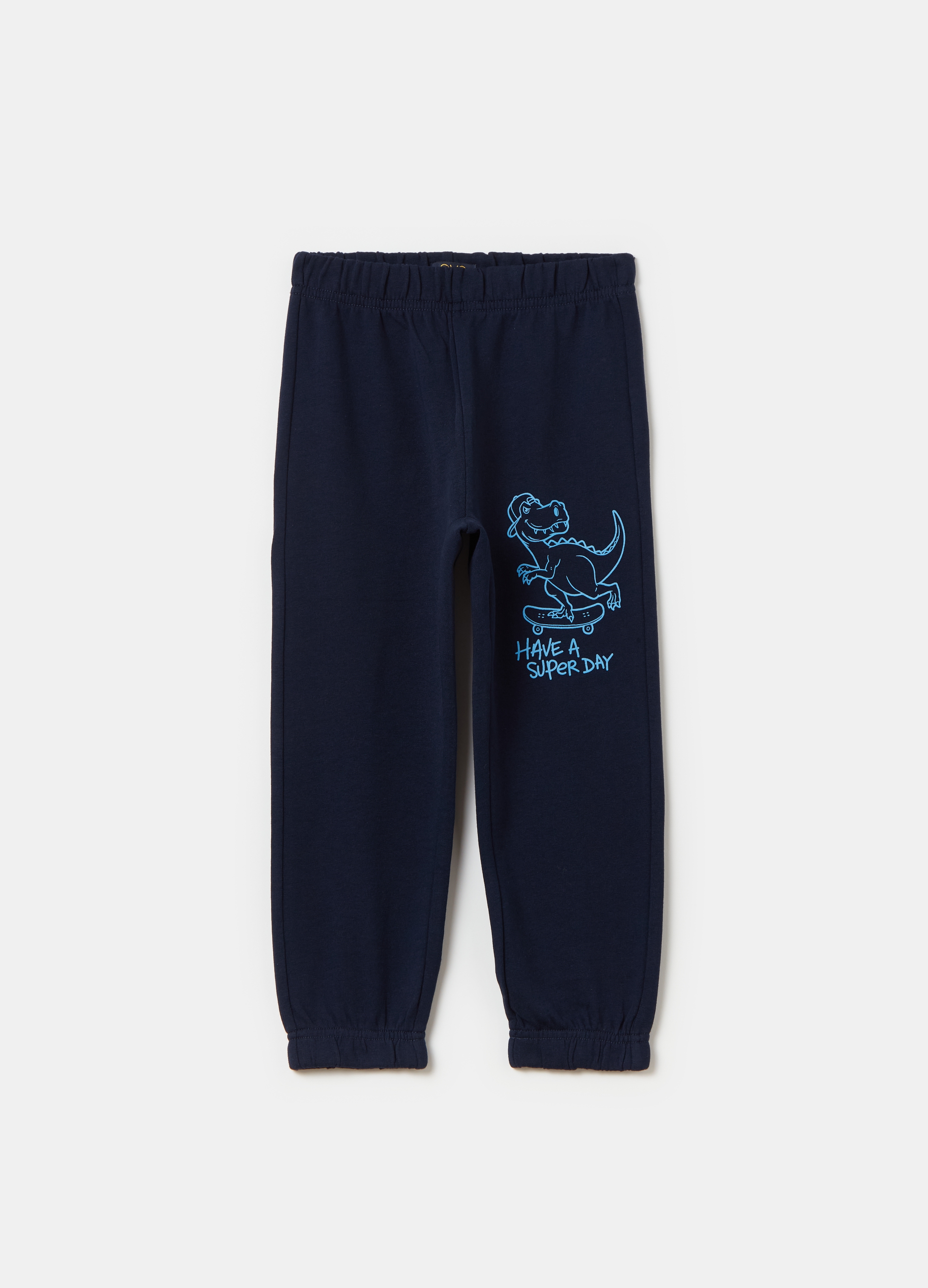 OVS, Joggers Con Profili Elasticati E Stampa, Bambino, Blu, Taglia: 9-10