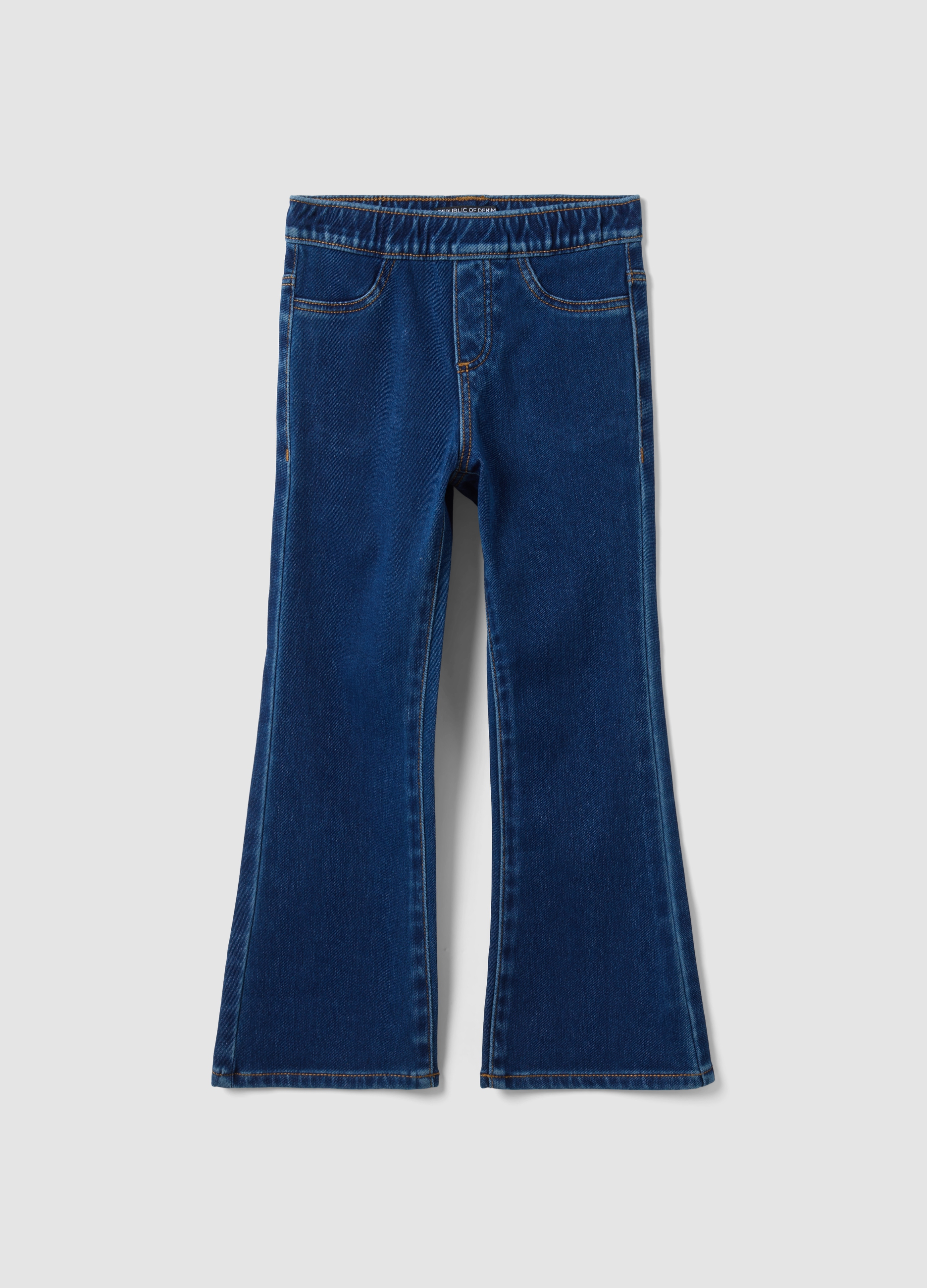 REPUBLIC OF DENIM, Jeggings Blu Flare Fit In Cotone Elasticizzato Per Bambina, Blu, Taglia: 5-6