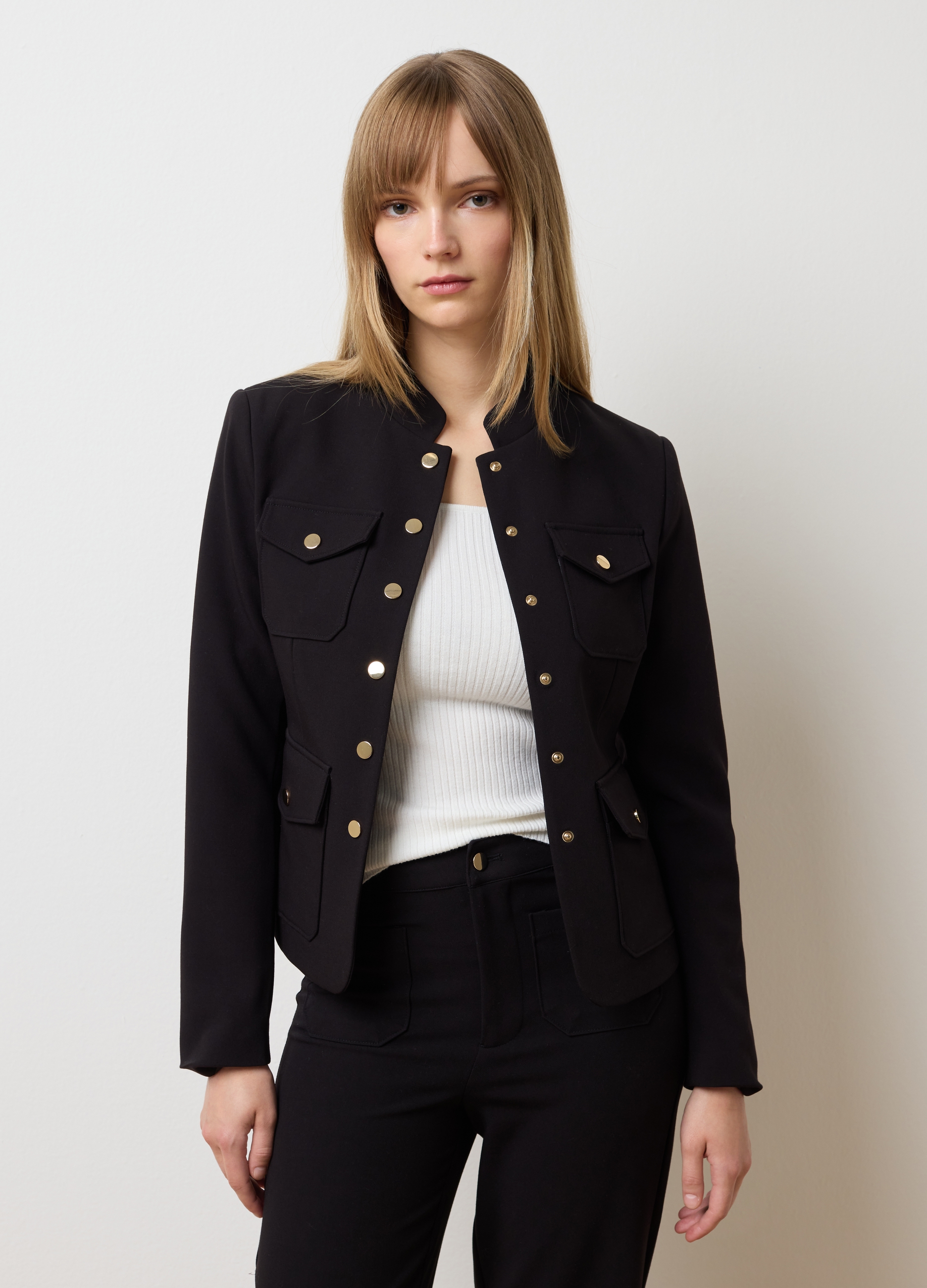 Blazer Negro Slim Fit, Mujer, Gunmetal, Talla: 40