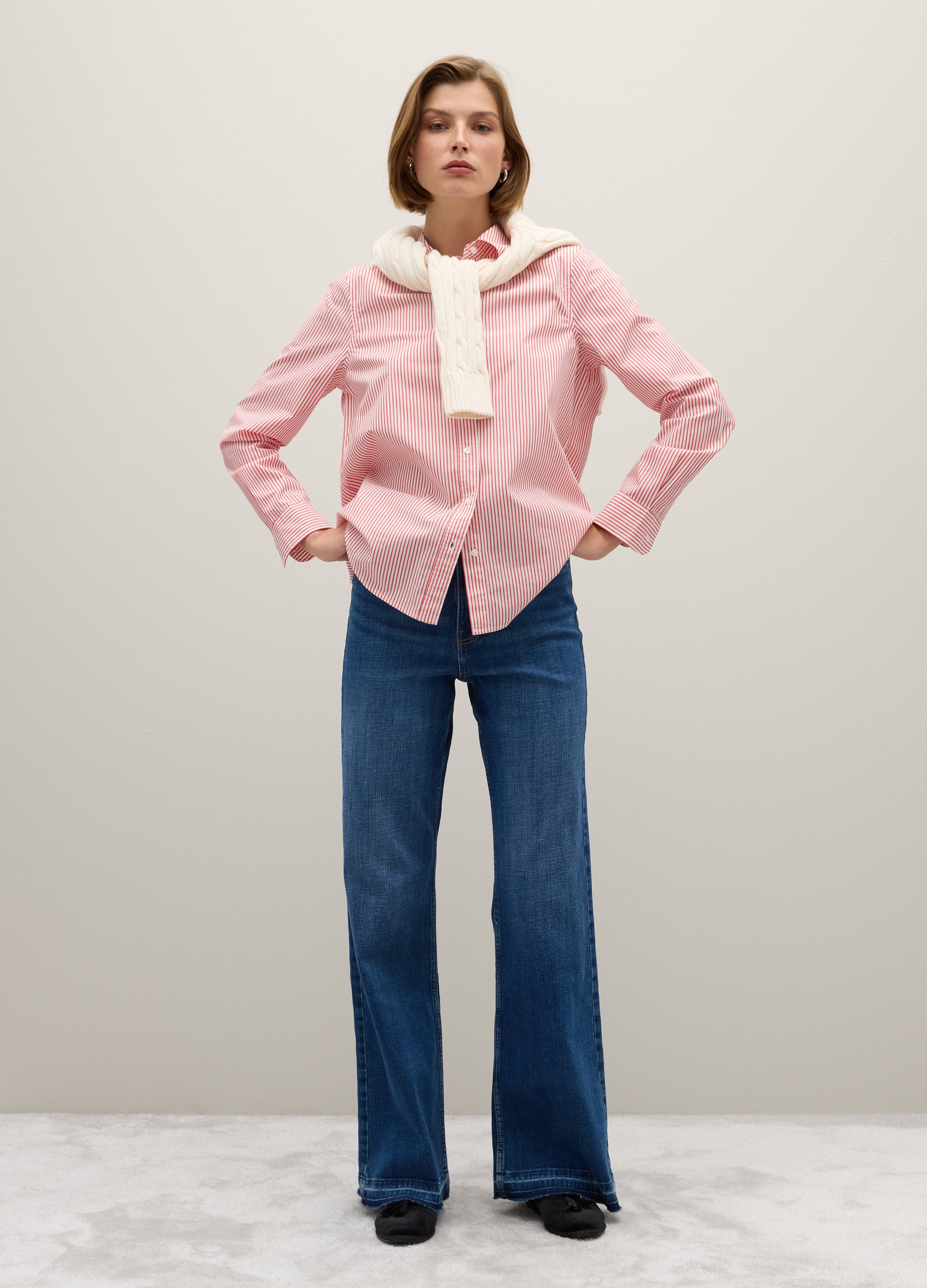 OVS, Jeans De Mezclilla Azul Elásticos De Pierna Ancha, Mujer, Blu Bluette, Talla: 34