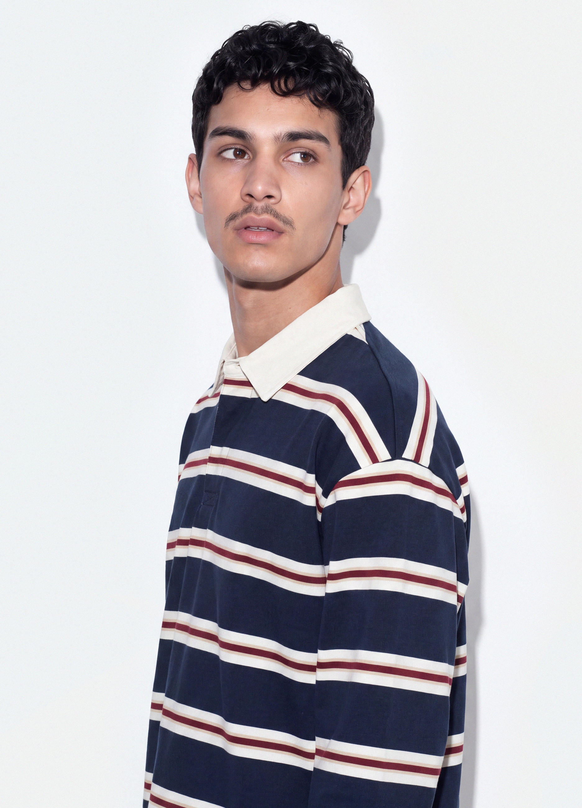 B.ANGEL, Polo Rugby Blu A Righe In Puro Cotone Con Colletto Classico, Uomo, Blu, Taglia: XS