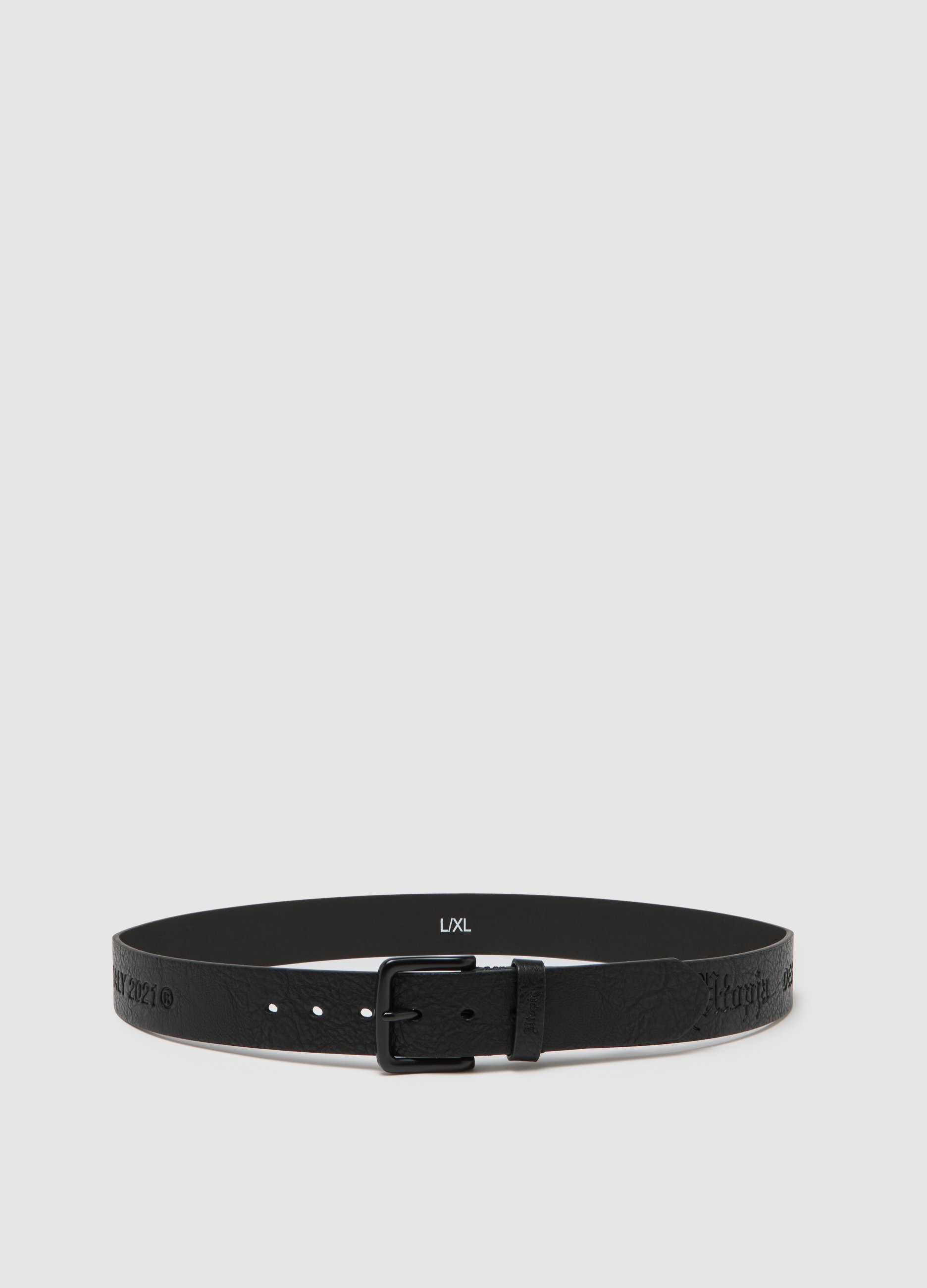 Logo Belt Black, Hombre, Negro, Talla: L/XL