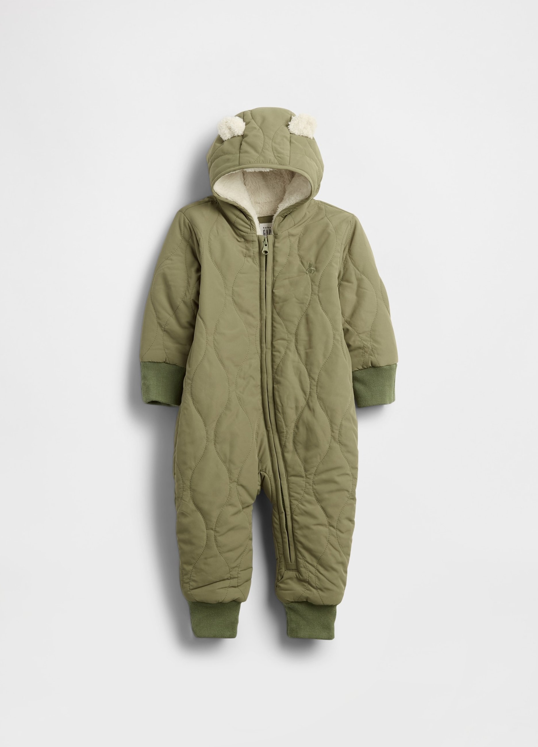 GAP KIDS, Tutina Verde Da Neonato In Tessuto Imbottito, Unisex, Verde, Taglia: 3-6M/58-69
