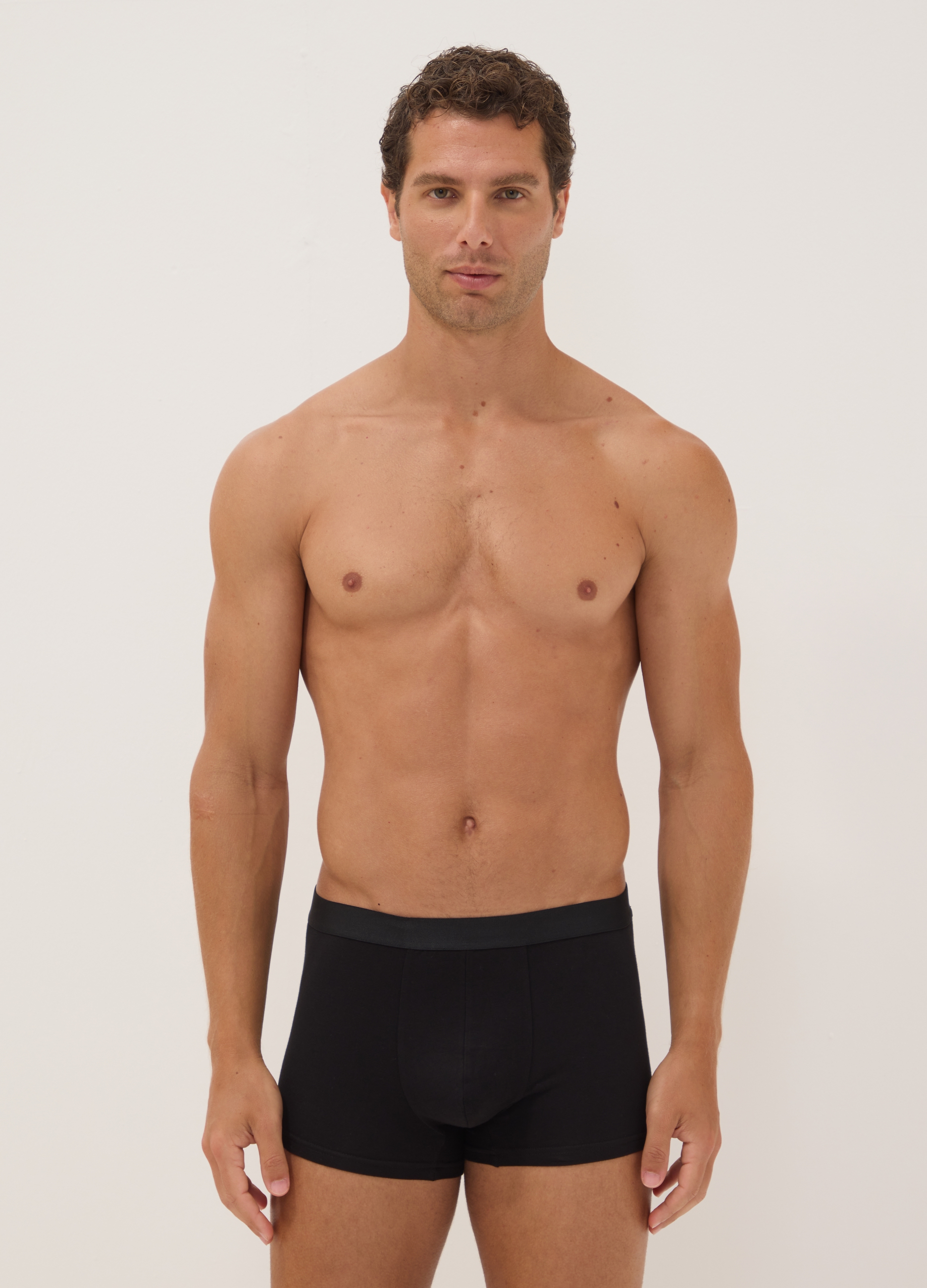 OVS, Multipack Di Cinque Boxer Neri In Cotone Organico Elasticizzato, Uomo, Nero, Taglia: L