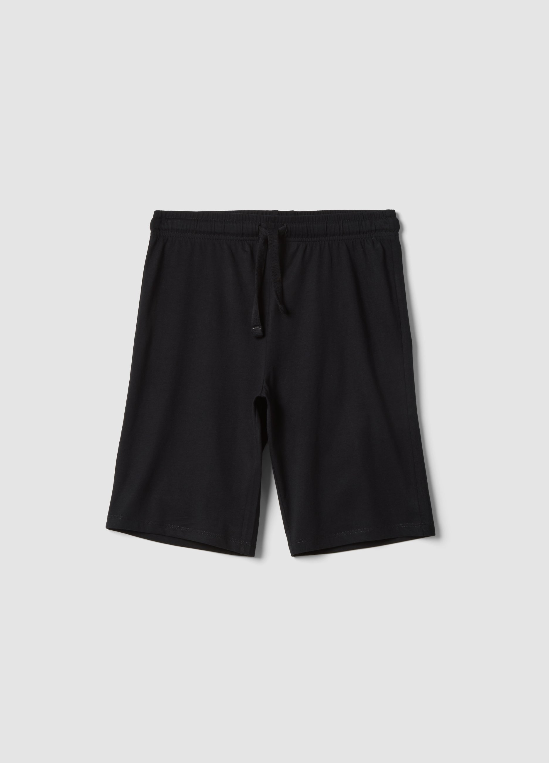 OVS KIDS, Shorts Neri In Puro Cotone Organico Da Ragazzo Regular Fit, Niño, Negro, Talla: 14-15