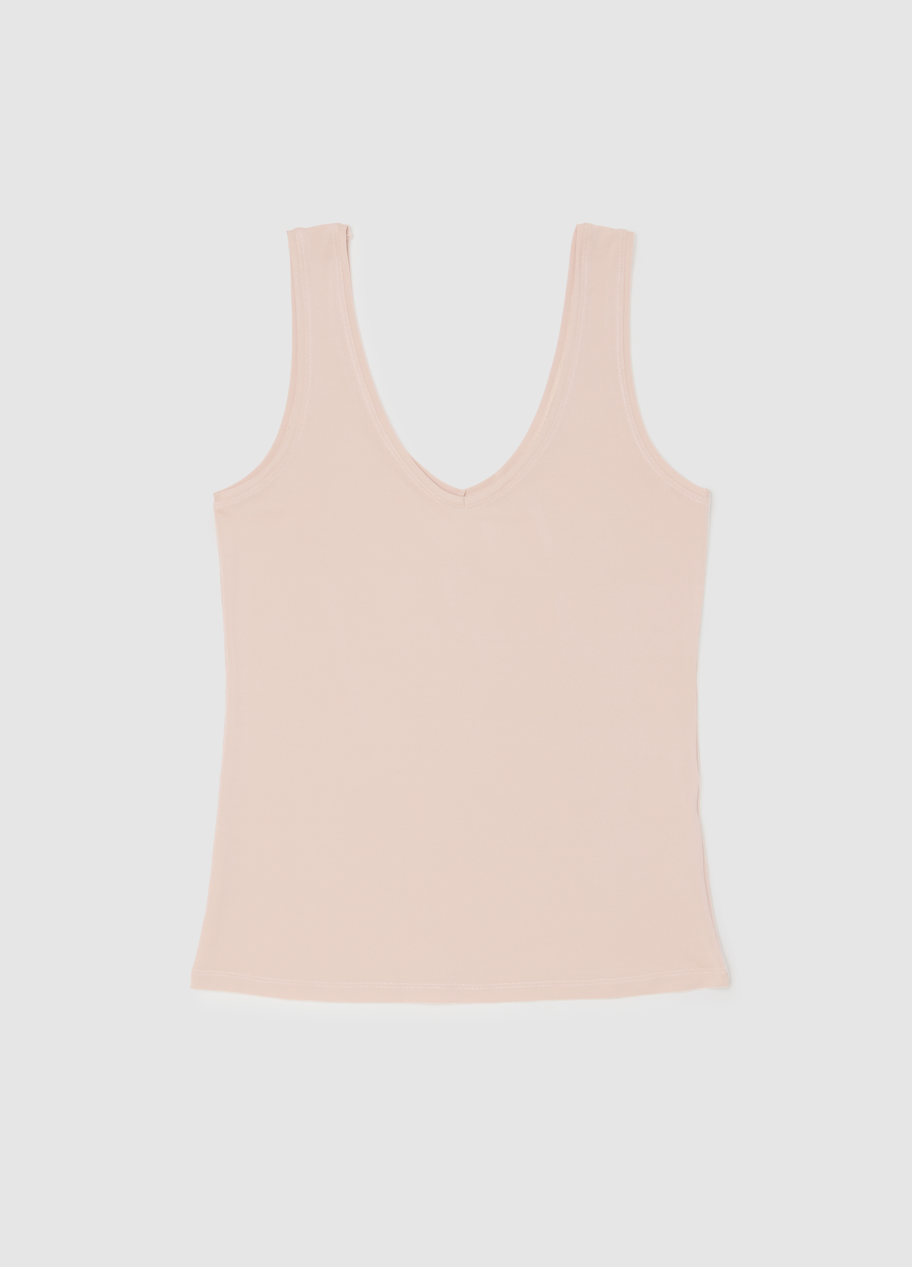Camiseta Sin Mangas Beige De Ajuste Regular, Mujer, Beige Claro, Talla: L