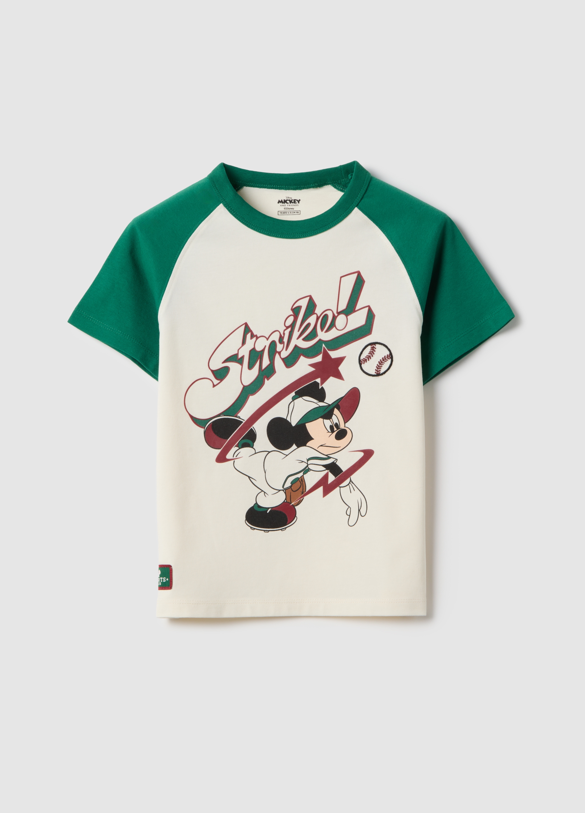 DISNEY, T-shirt In Misto Cotone Multicolor Da Bambino Con Stampa Mickey Mouse, Multicolor, Taglia: 3-4