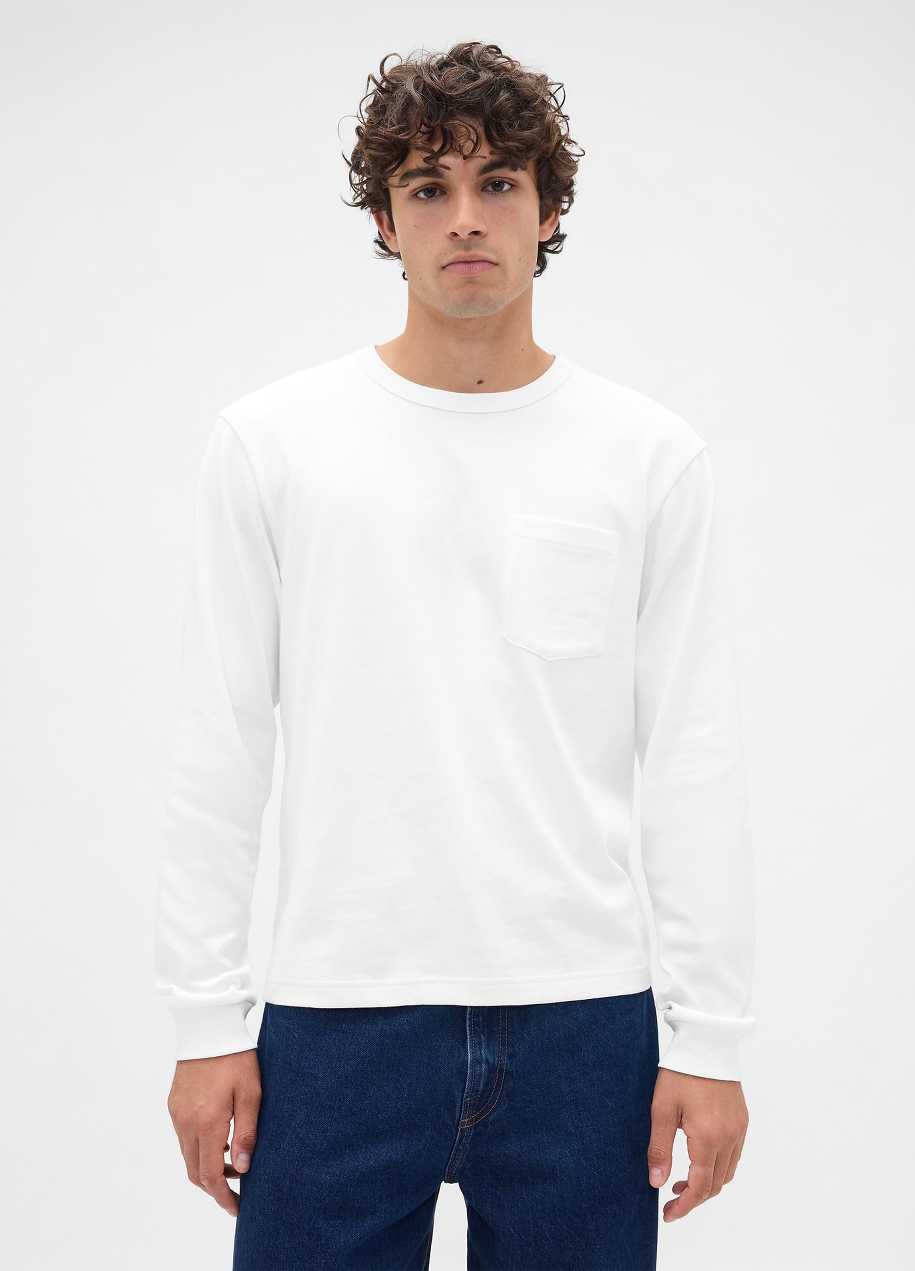 GAP, Maglia A Maniche Lunghe, Uomo, Bianco, Taglia: XS