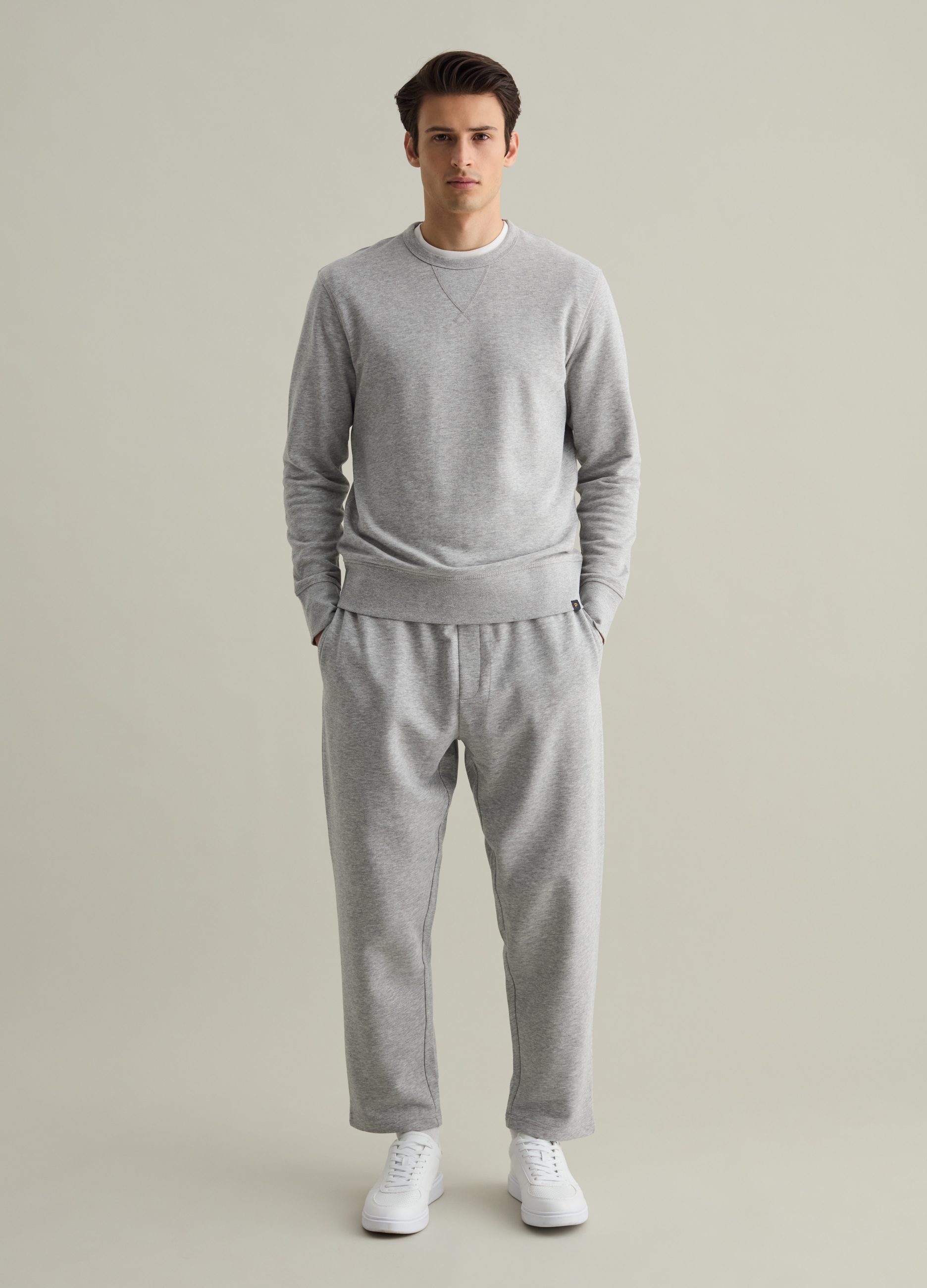 Joggers Con Cordón De Ajuste Y Bolsillos, Hombre, Gris jaspeado, Talla: XXL