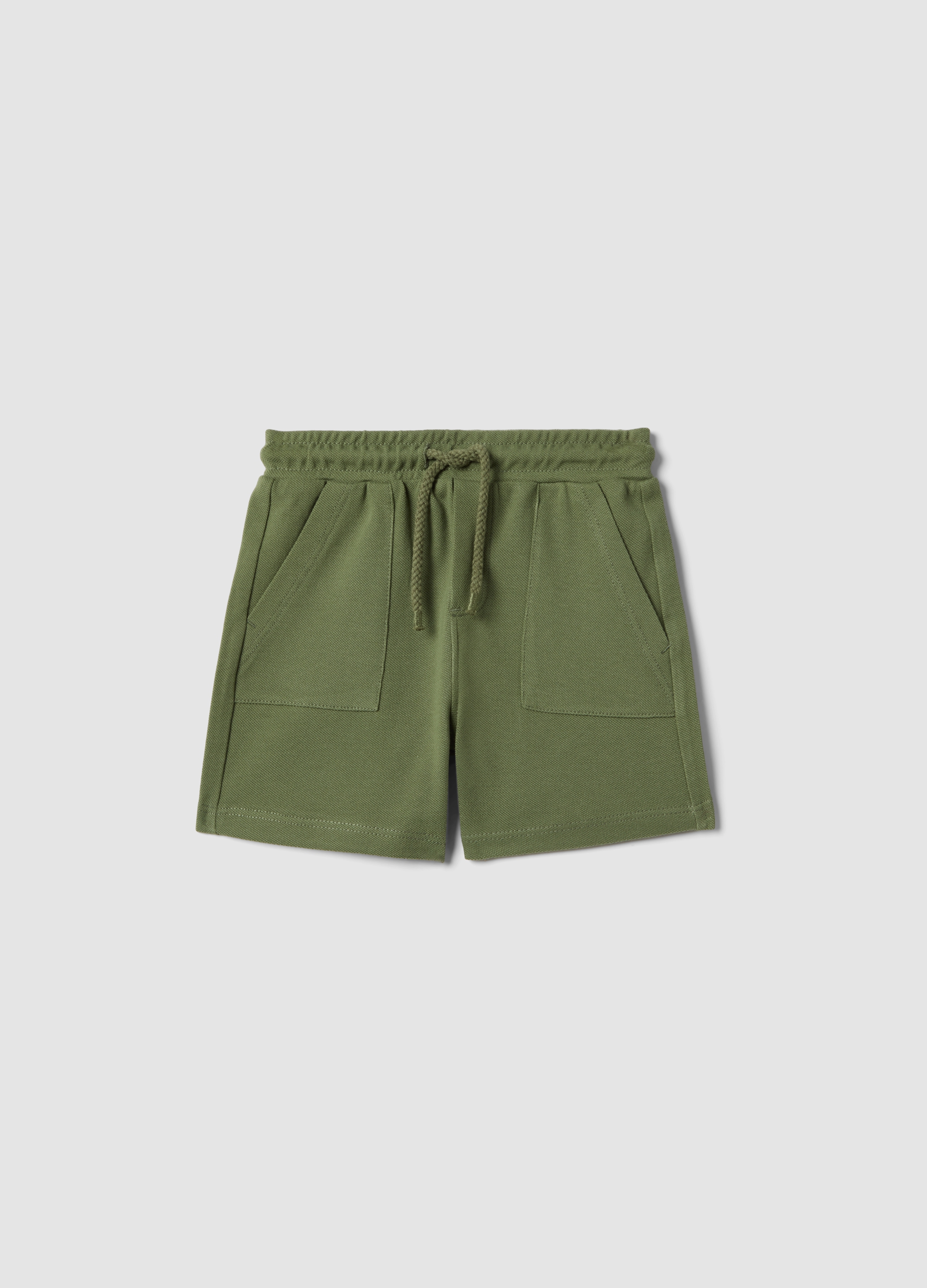 FAGOTTINO, Pantalones Cortos Verdes De Algodón Orgánico Para Niño, Ajuste Regular, Niño, Verde Oliva, Talla: 24-30