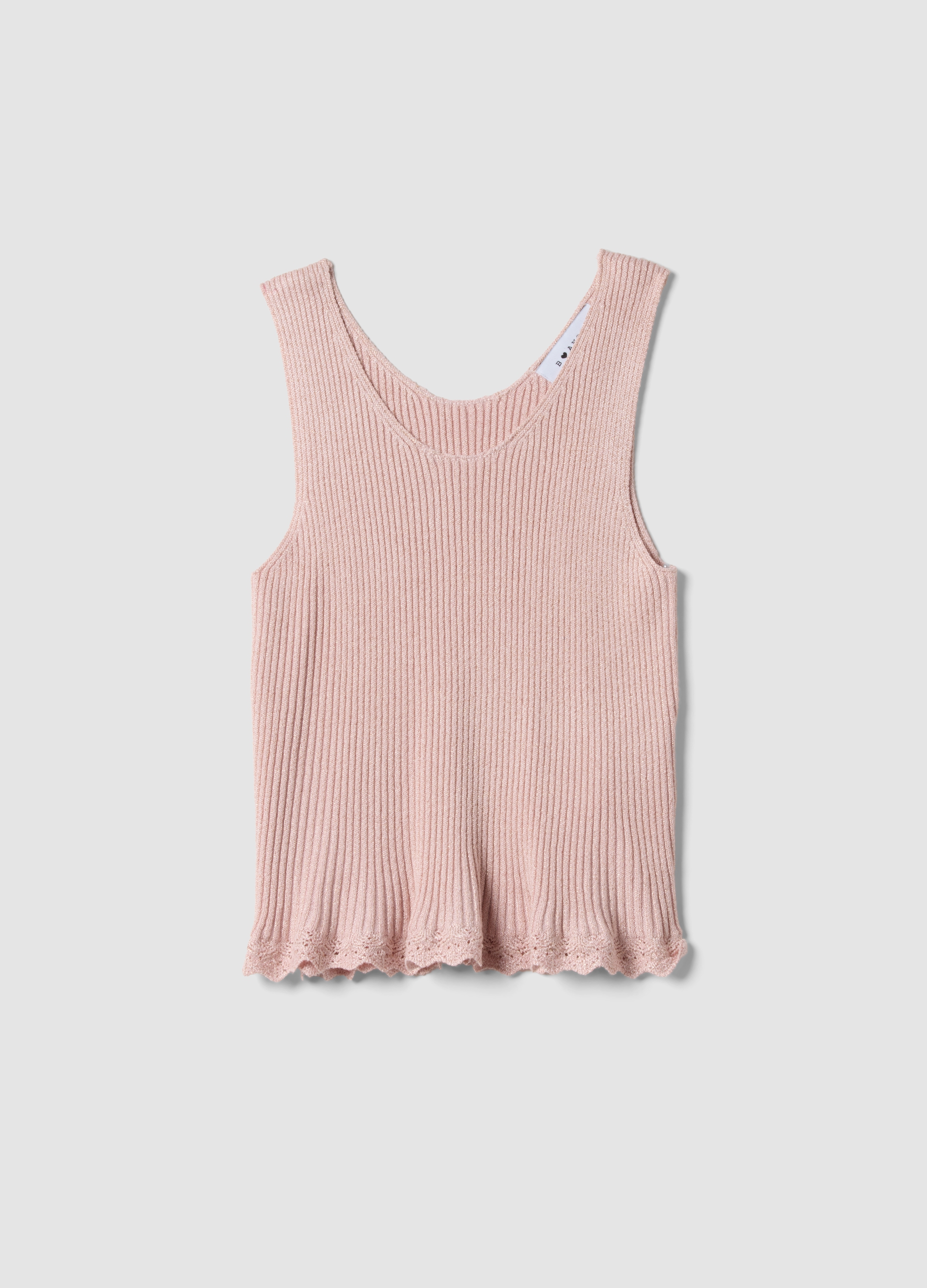B.ANGEL, Top Ajustado Rosa En Mezcla De Viscosa, Mujer, Rosa Claro, Talla: 36