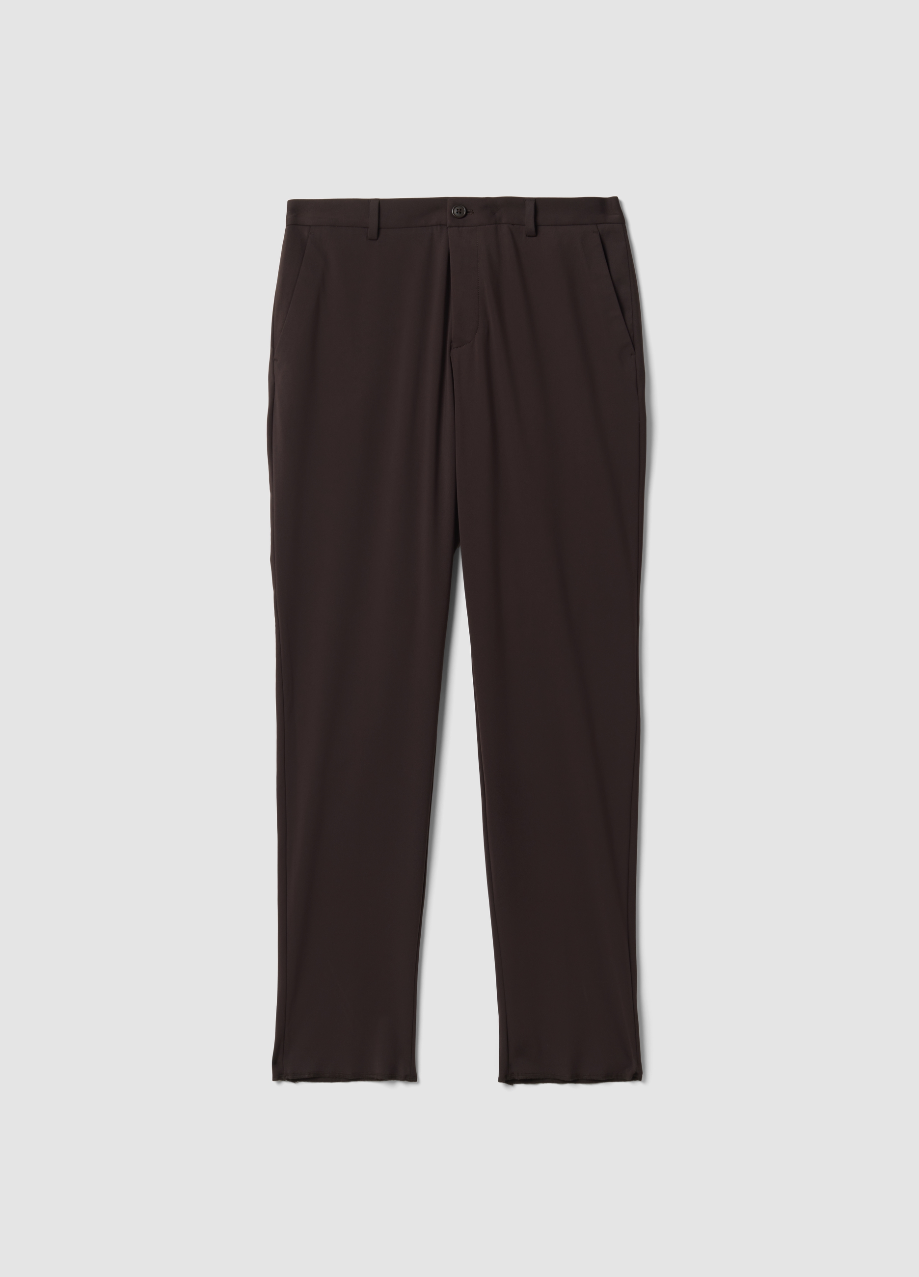 Piombo Tech, Pantaloni Formali Marroni In Tessuto Elasticizzato 4 Way Stretch Slim Fit, Uomo, Marrone, Taglia: 46