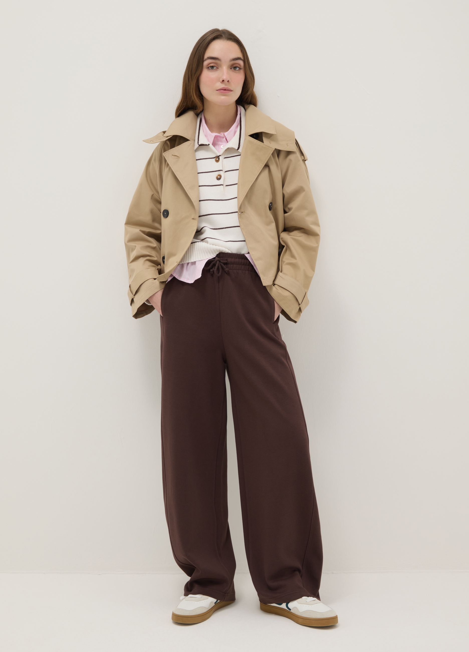 B.ANGEL, Chaqueta Beige De Mezcla De Algodón Regular Fit Con Capucha, Mujer, Beige Oscuro, Talla: S