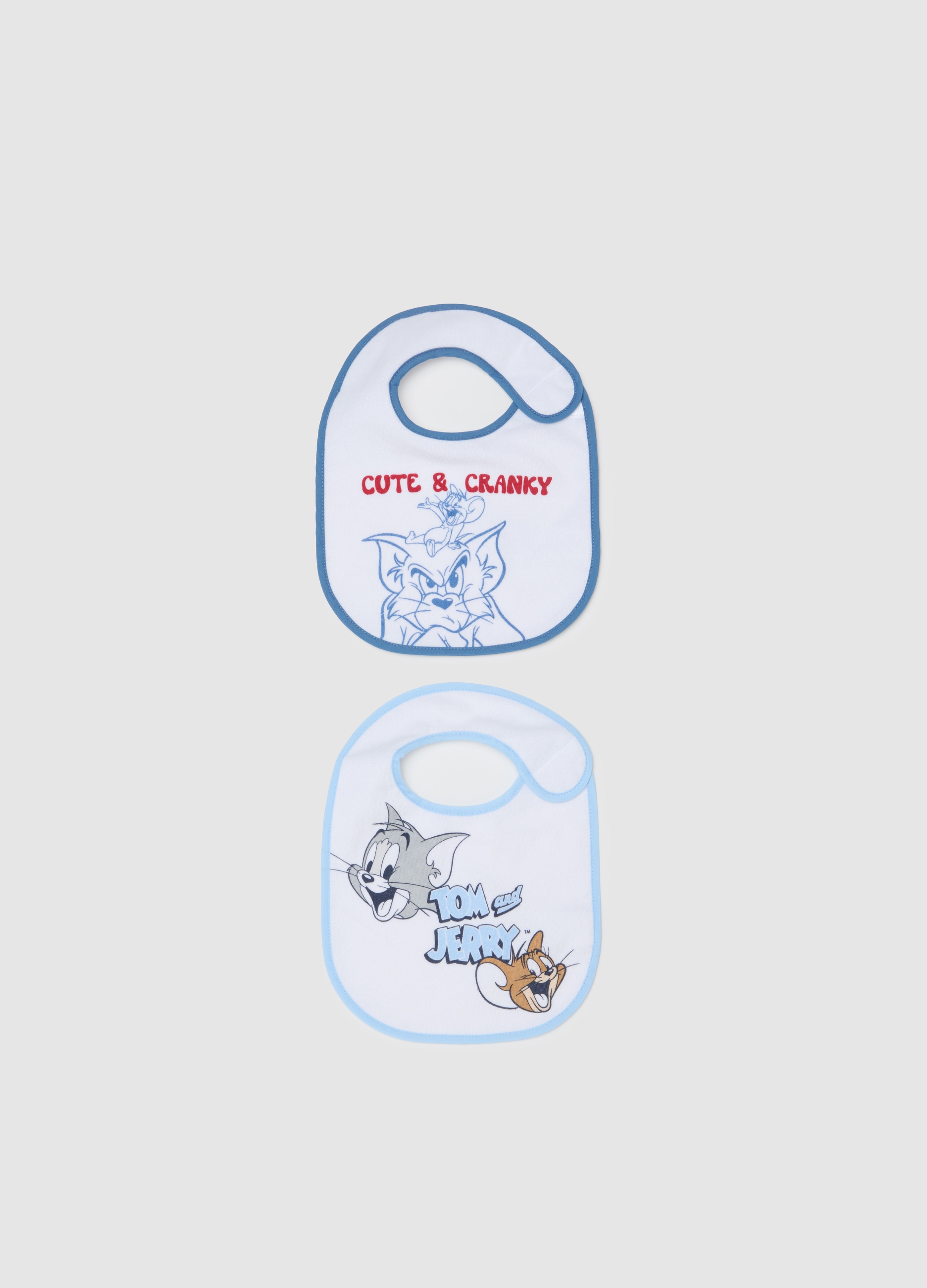 OVS, Bipack Bavaglini Con Stampa Tom & Jerry, Neonato, Bianco, Taglia: T.U.