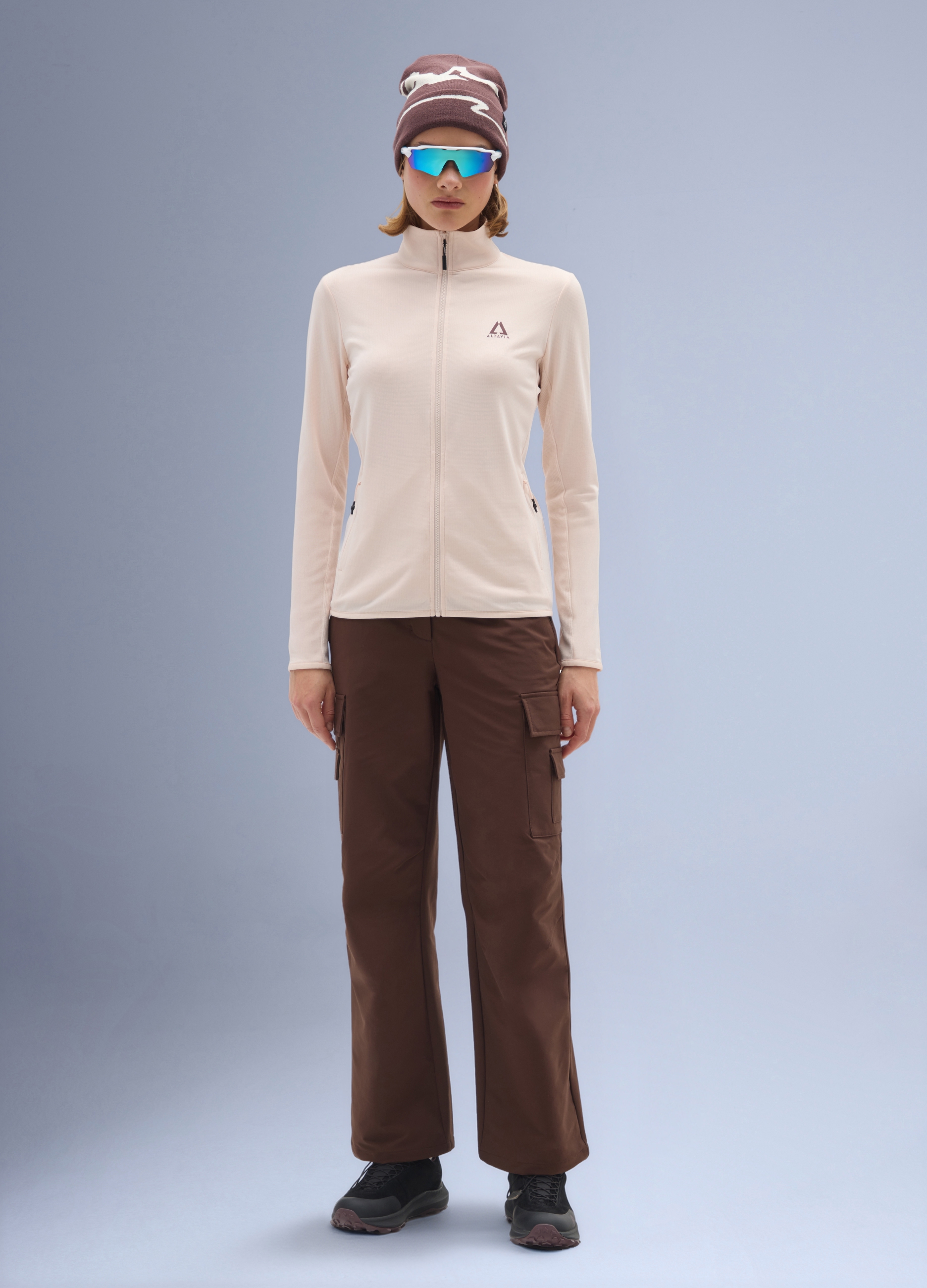 ALTAVIA, Pile Waffle Full Zip Altavia With Deborah Compagnoni, Donna, Rosa, Taglia: XS