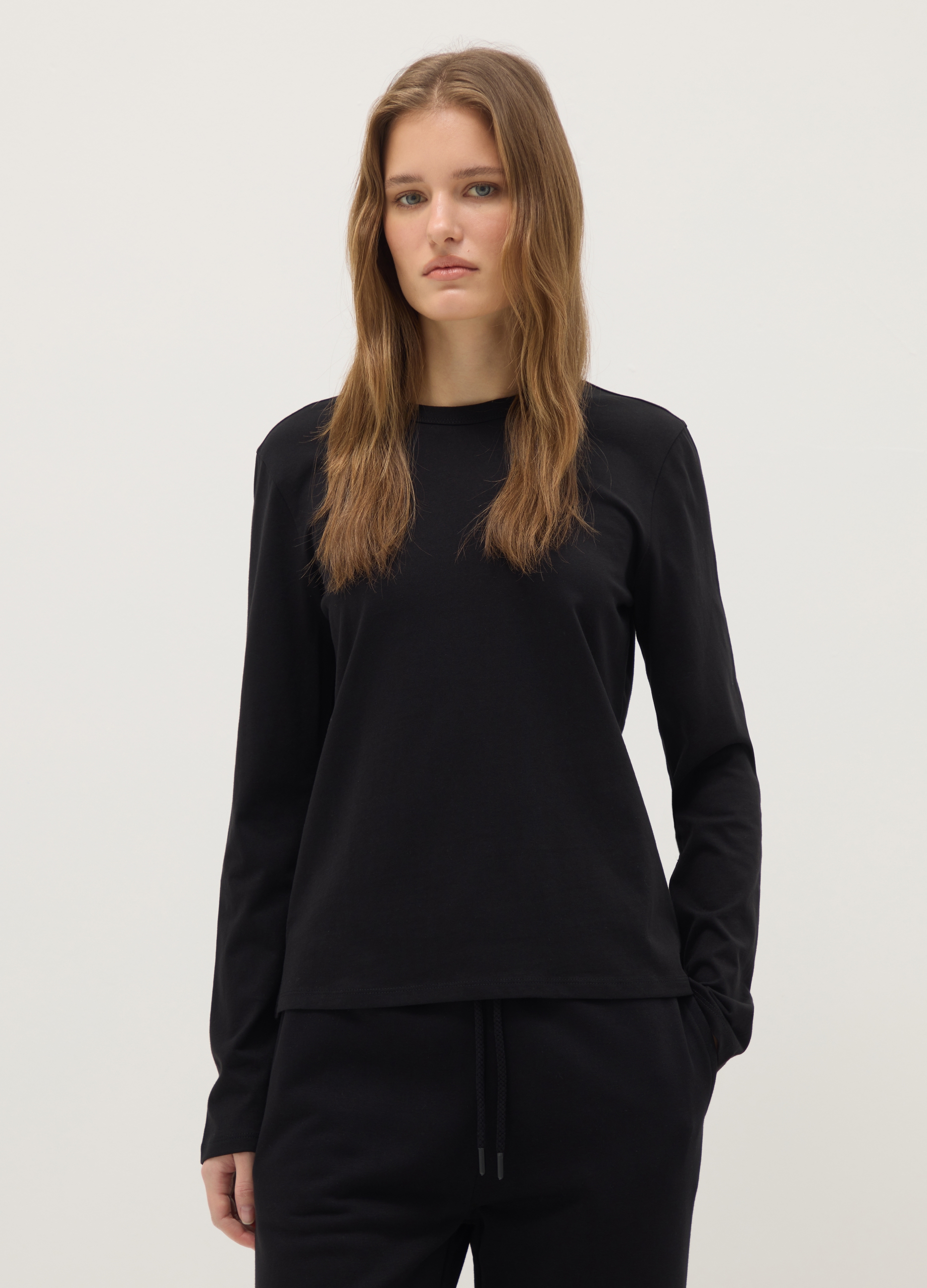 OVS, T-shirt Bianca A Maniche Lunghe In Puro Cotone Regular Fit, Donna, Bianco, Taglia: S