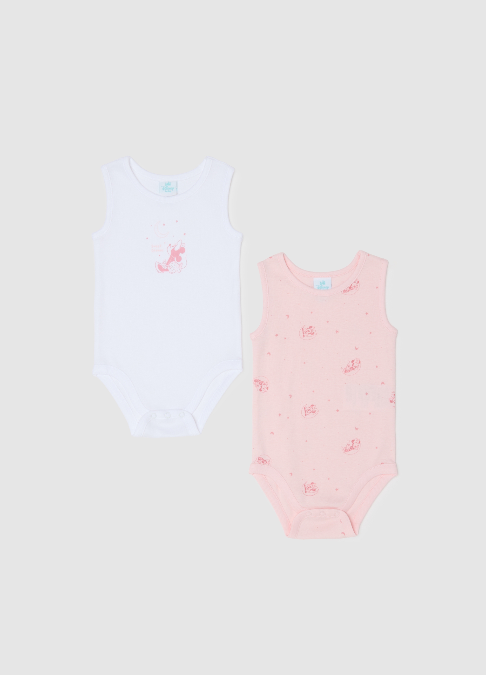 FAGOTTINO, Bipack Body In Puro Cotone Multicolor Da Neonata Con Stampe Disney, Bebé Niña, Blanco/rosa, Talla: 6-9