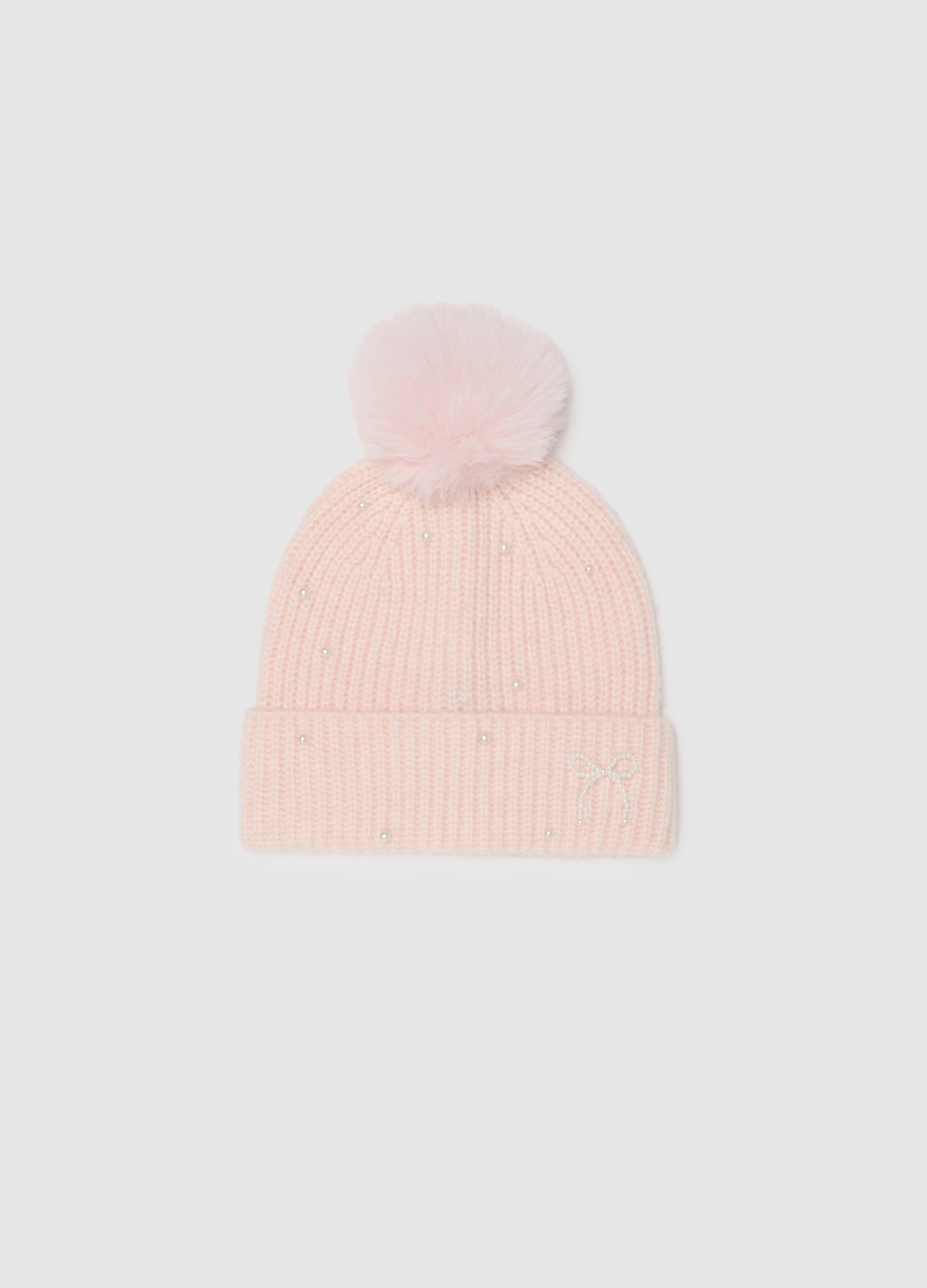 OVS KIDS, Gorro Rosa Con Pompon, Niña, Beige, Talla: 56