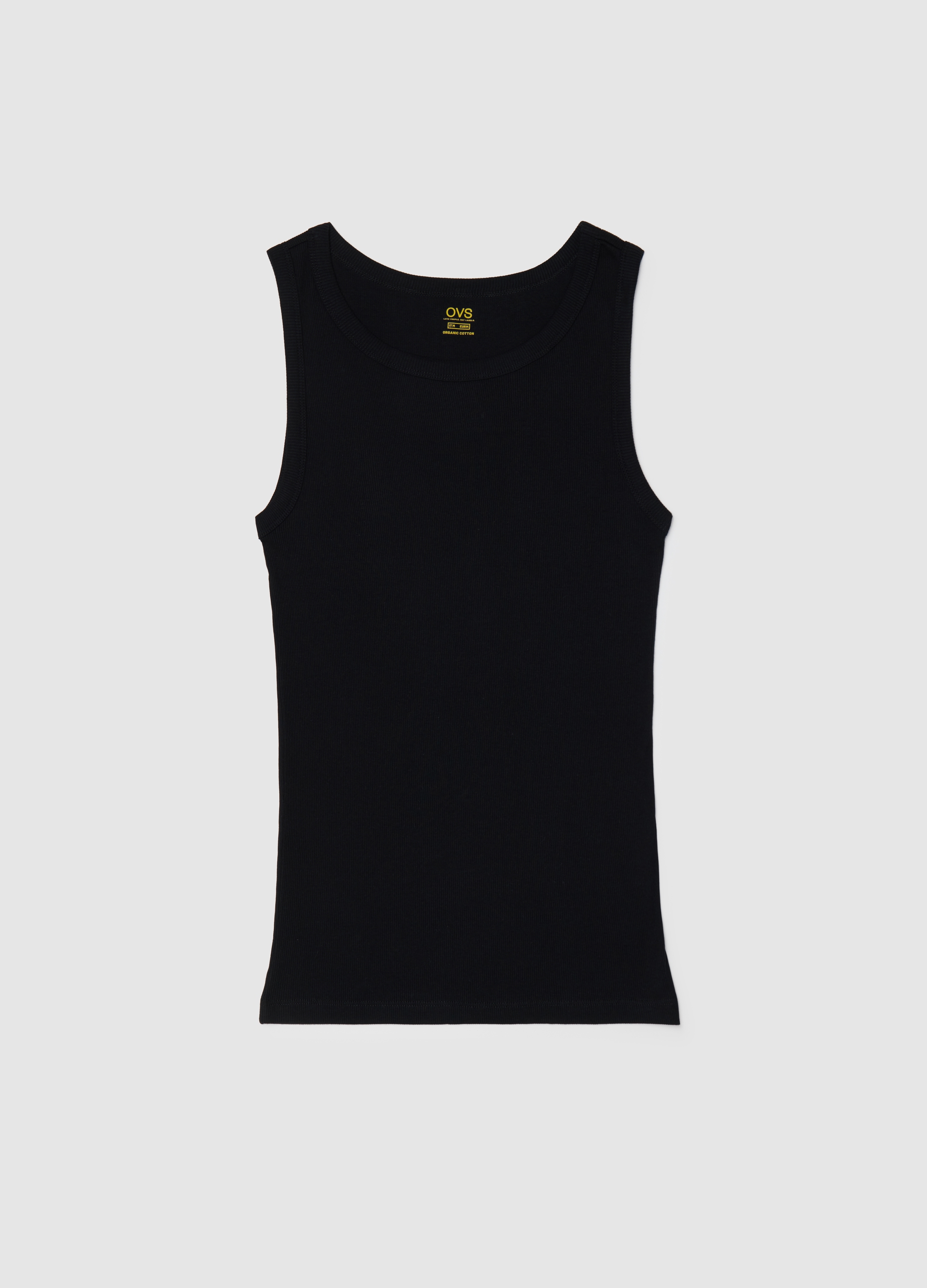 OVS , Canotta Nera Girocollo A Costine, Uomo, Nero, Taglia: S