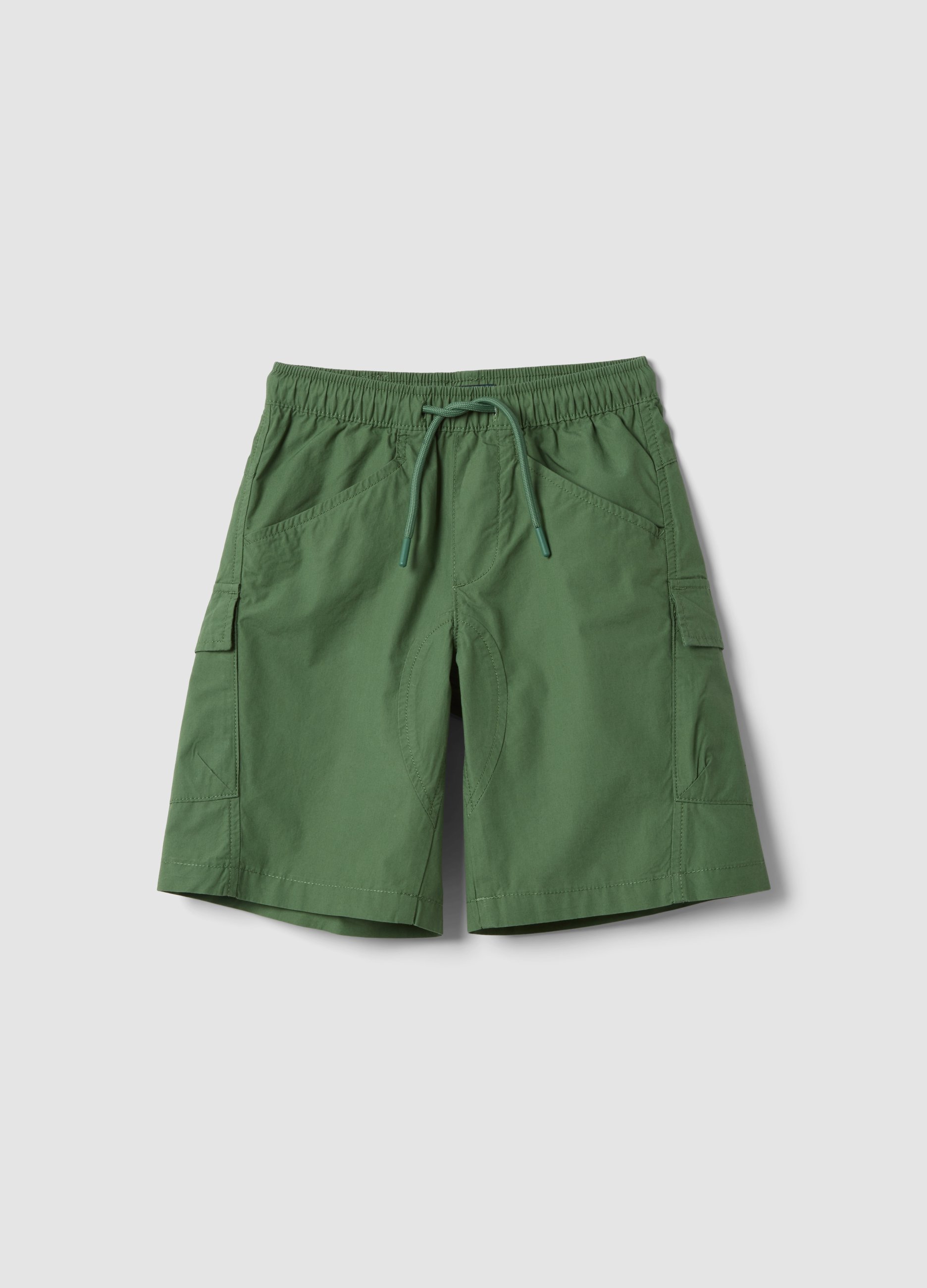 OVS KIDS, Shorts Cargo Verdi In Puro Cotone, Niño, Verde, Talla: 9-10