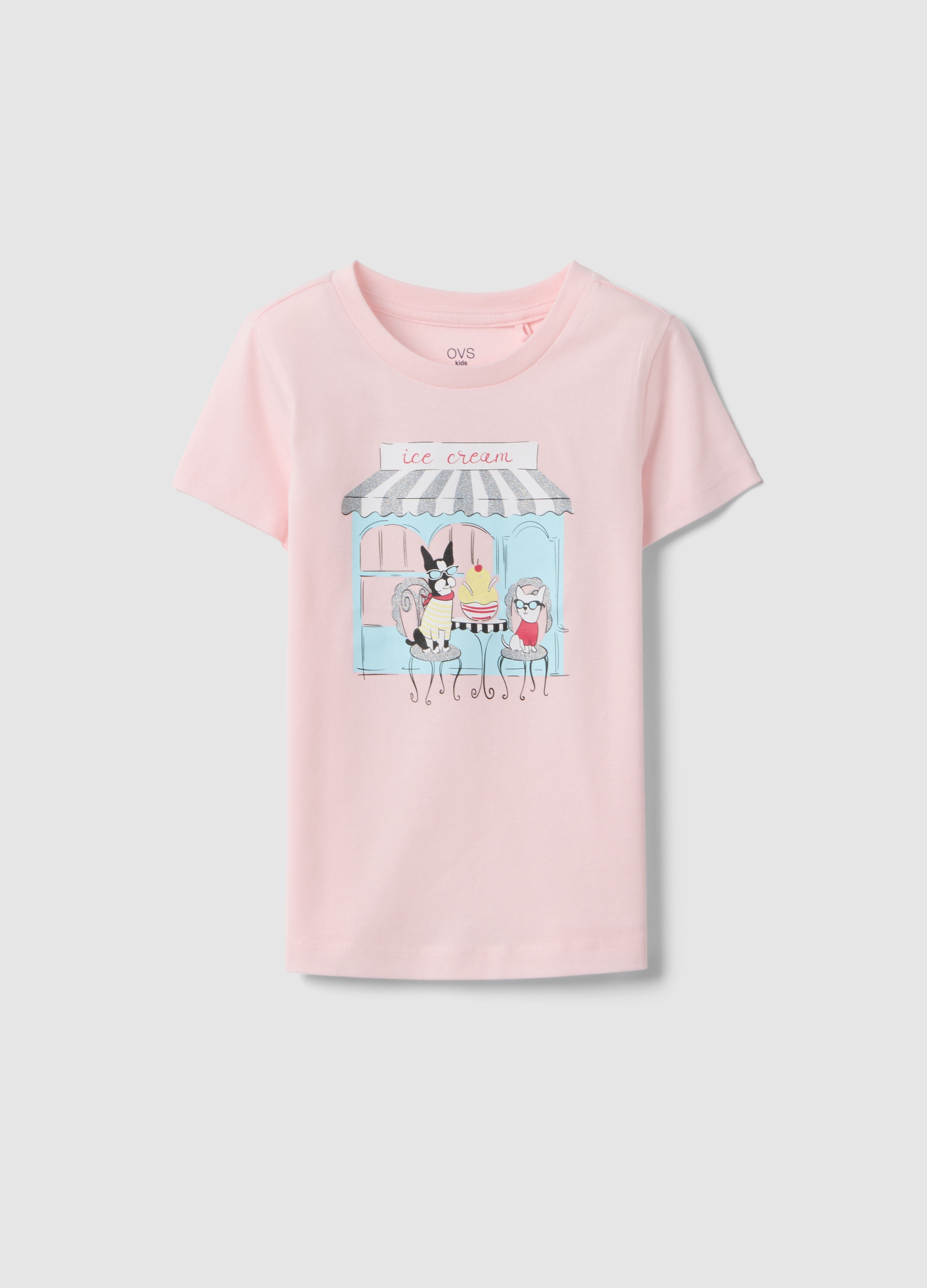 OVS KIDS, Camiseta Rosa De Puro Algodón Corte Regular Con Estampado Para Niña, Niña, Rosa pastel, Talla: 9-10