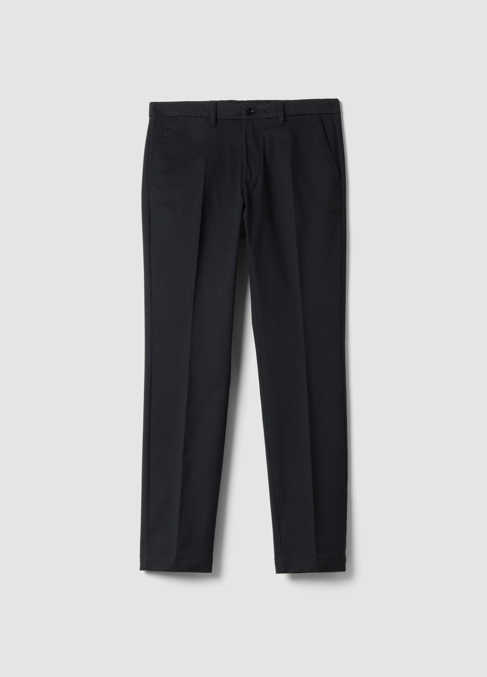 OVS, Pantaloni Grigi Chino In Twill Di Tessuto Elasticizzato Slim Fit, Uomo, Grigio, Taglia: 54