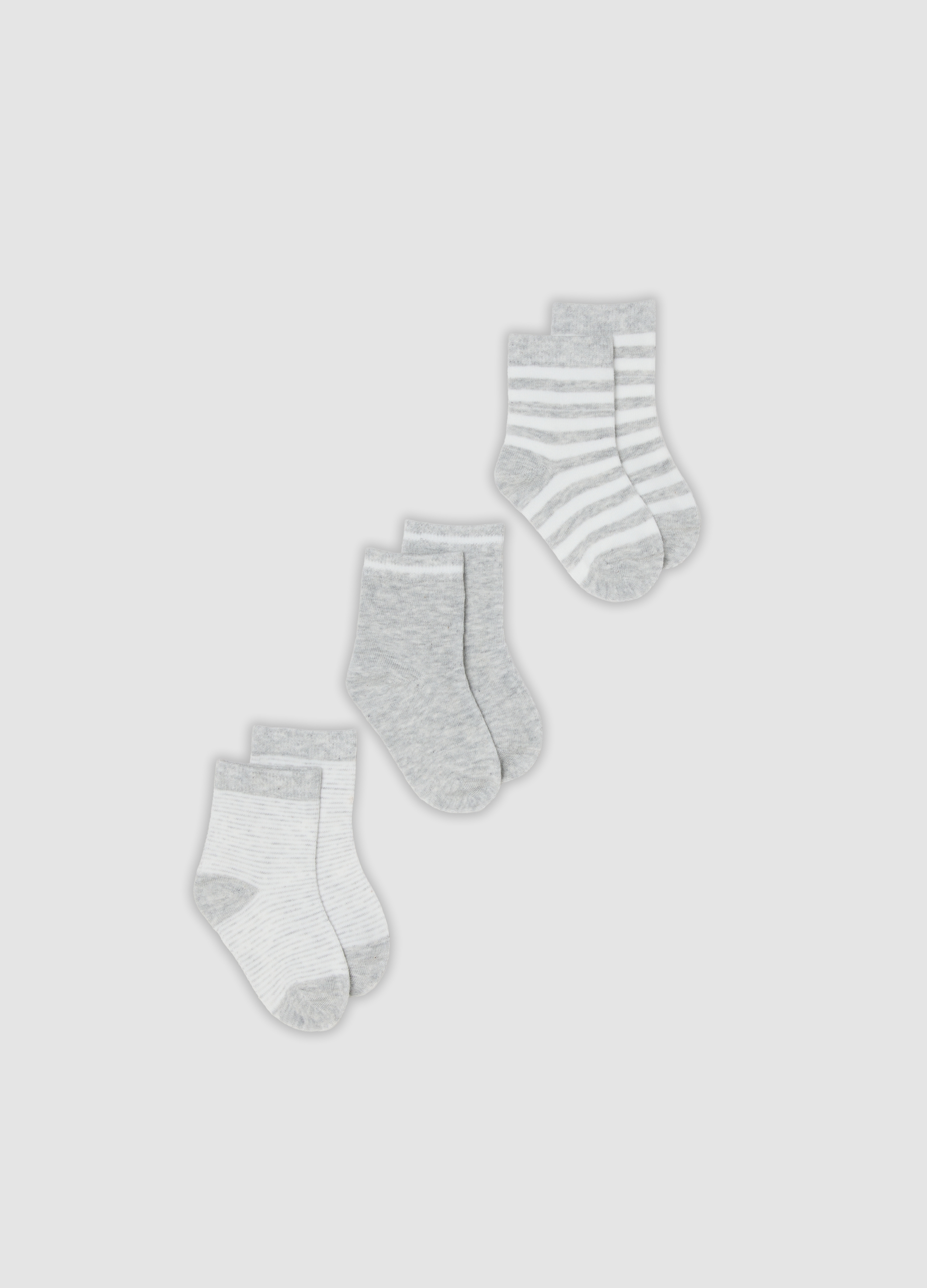 FAGOTTINO, Tripack Di Calze Grigie In Cotone Organico Elasticizzato, Bambino, Grigio, Taglia: 18-24