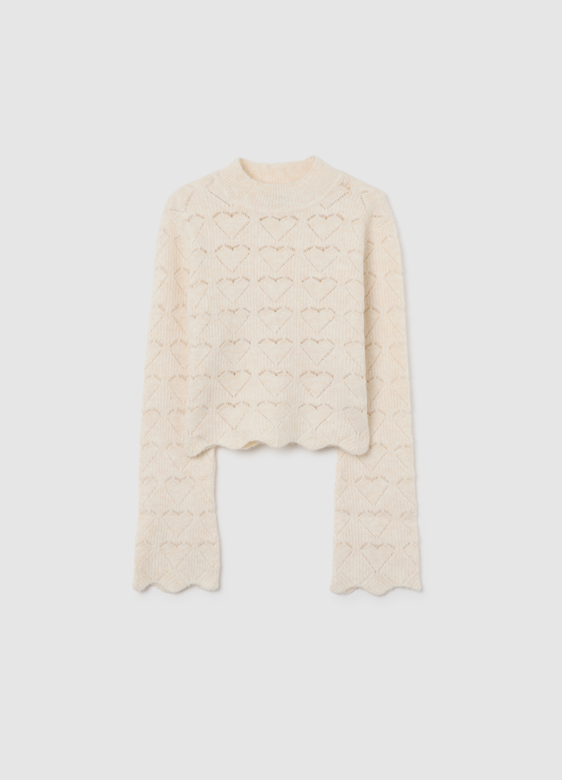 OVS KIDS, Suéter Beige Con Diseño De Corazón, Niña, Beige, Talla: 11-12