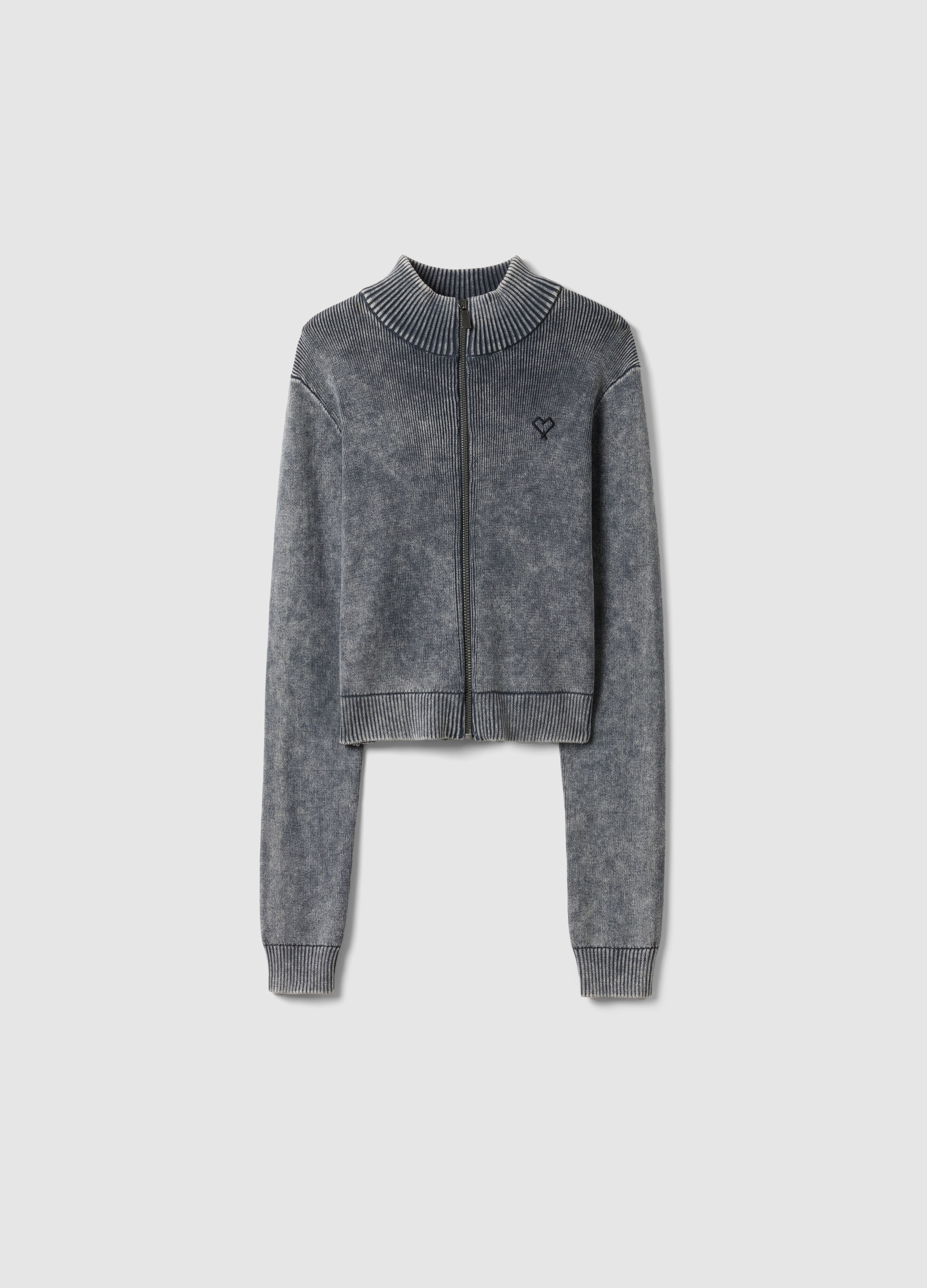 OVS KIDS, Cárdigan Gris De Algodón Para Niña Slim Fit Con Cremallera Completa, Niña, Gris claro, Talla: 13-14