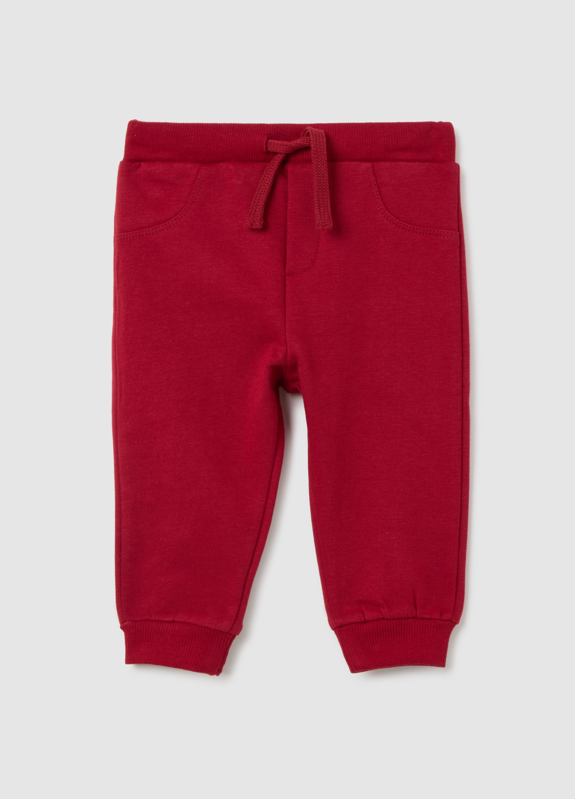 FAGOTTINO, Pantaloni Jogger Da Bambino In Puro Cotone Rossi, Neonato, Rosso, Taglia: 6-9