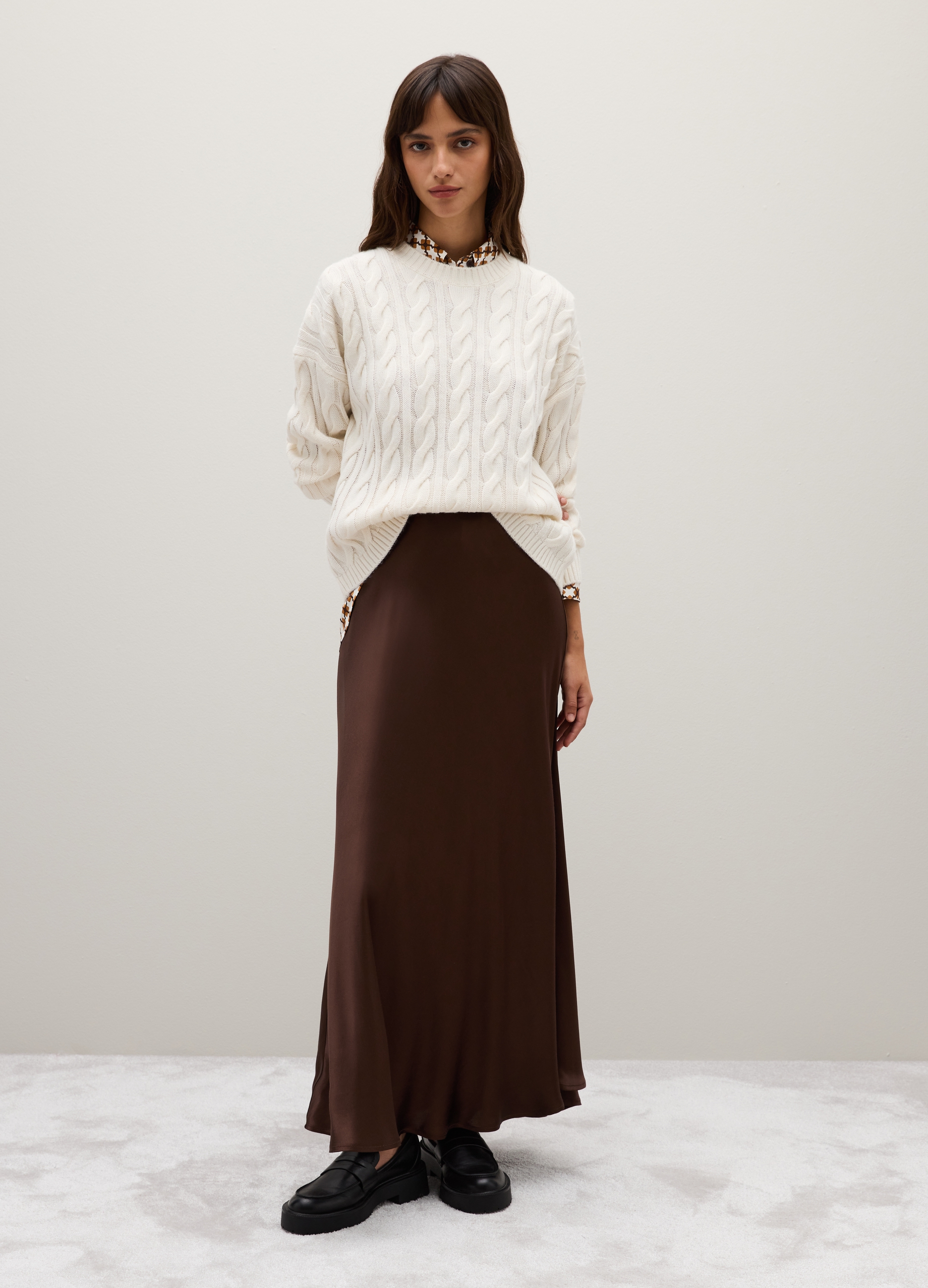 Piombo Contemporary, Maglione In Misto Lana Bianco Regular Fit, Donna, Bianco, Taglia: M