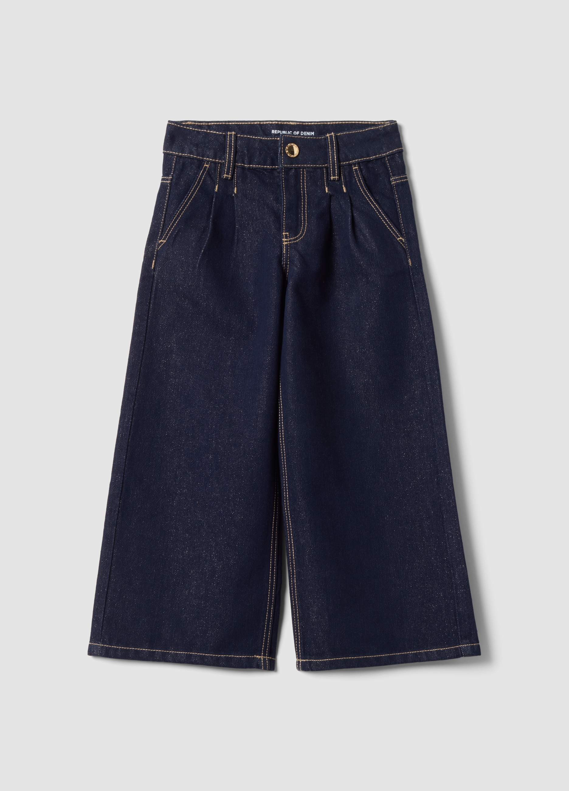 REPUBLIC OF DENIM, Jeans Blu Wide Leg In Misto Cotone E Lyocell, Bambina, Blu, Taglia: 6-7