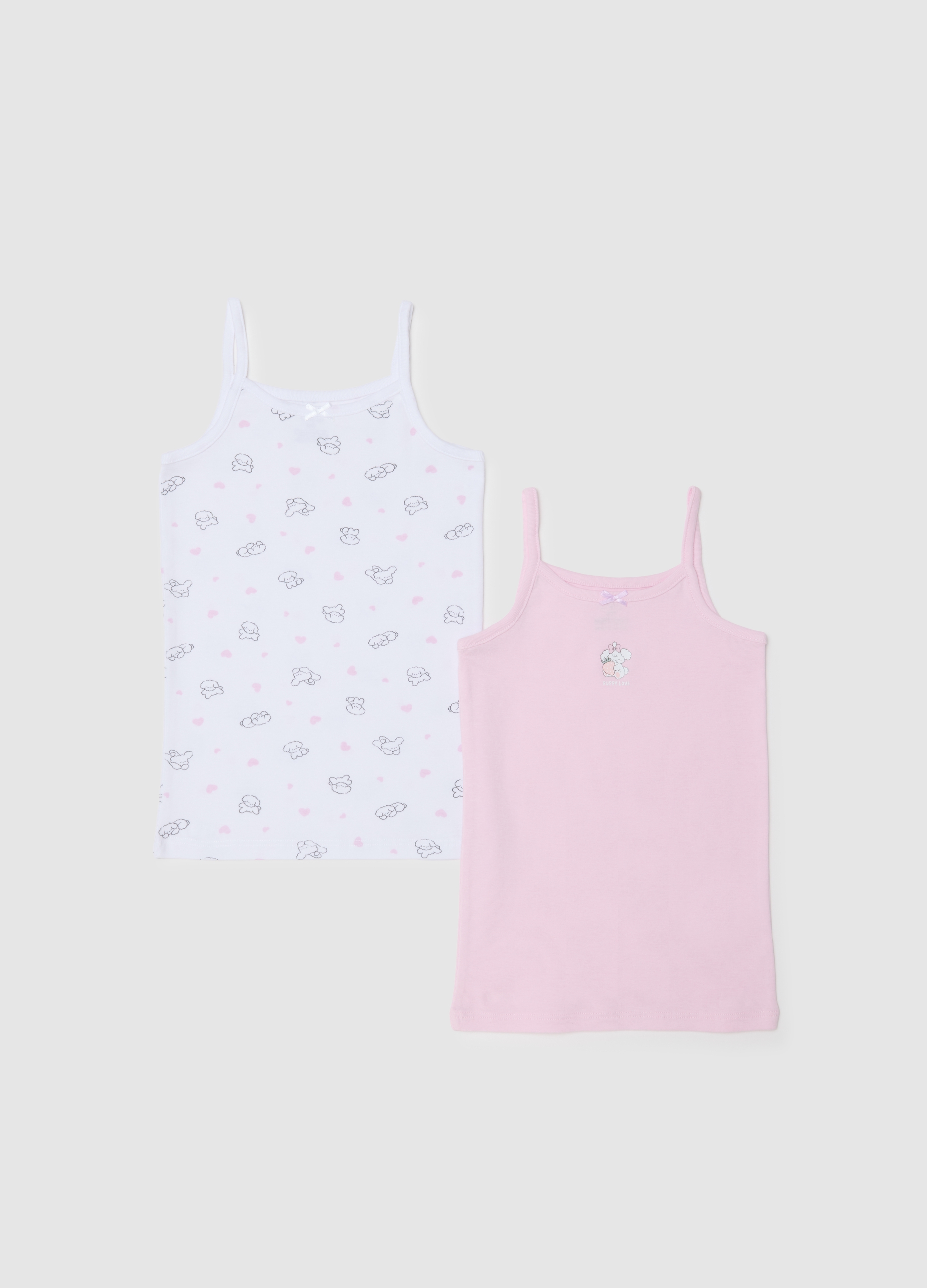 OVS KIDS, Pack De Camisetas De Tirantes Multicolor De Algodón Puro Para Niña, Ajuste Regular, Niña, Pink/White, Talla: 3-4