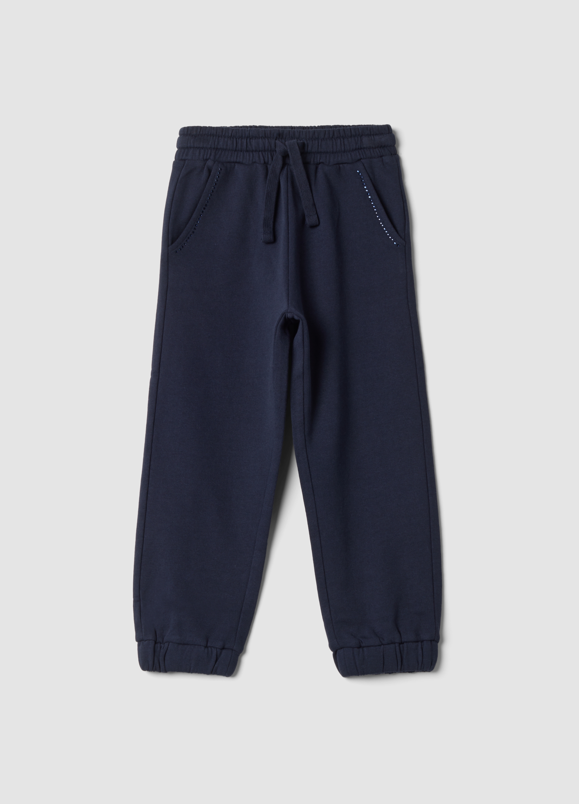 OVS KIDS, Pantaloni Jogger Blu In Puro Cotone, Bambina, Blu, Taglia: 6-7