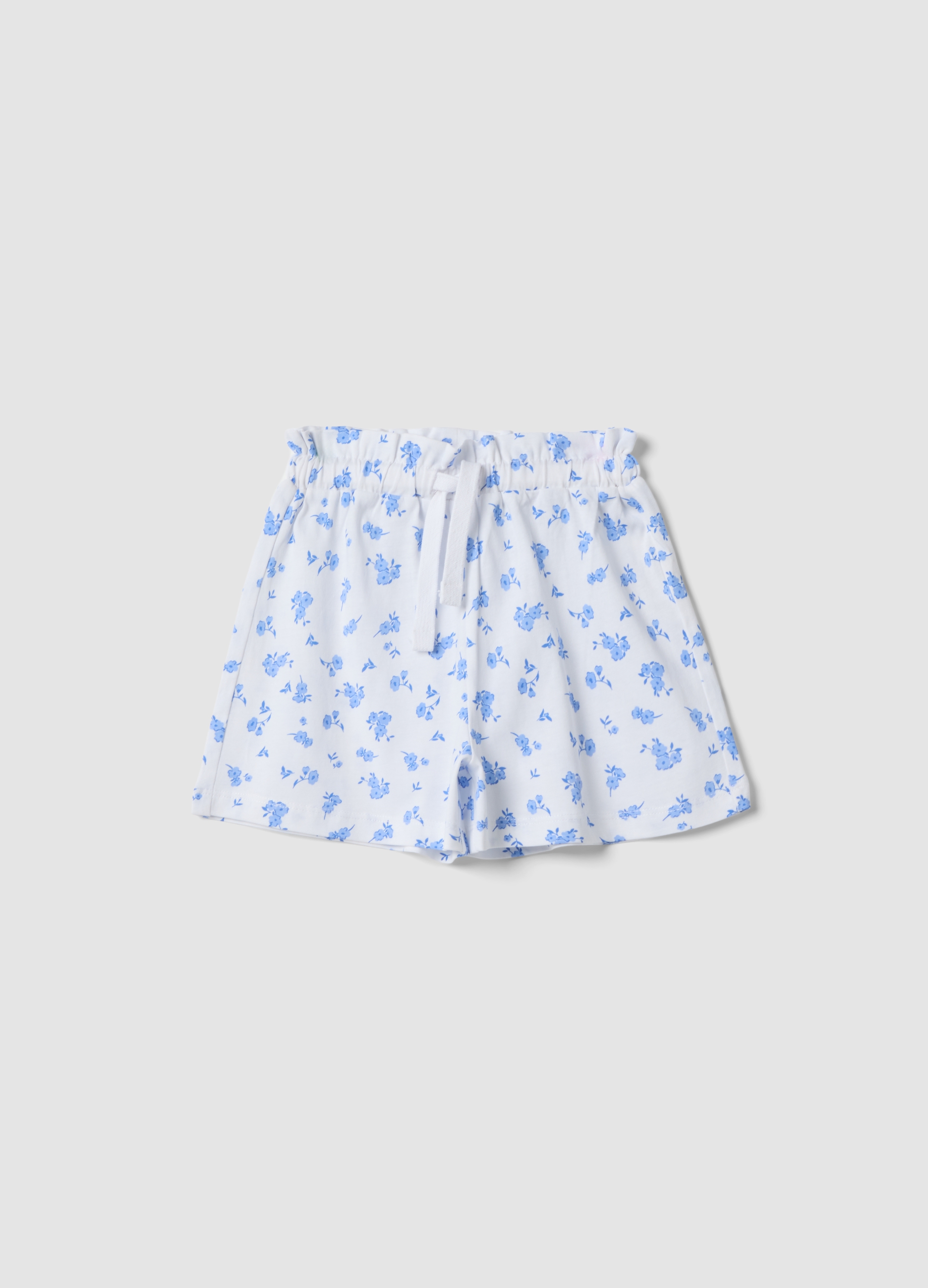 OVS KIDS, Short Blanco De Algodón Puro Para Niña Con Estampado Floral, Niña, Blanco óptico, Talla: 4-5