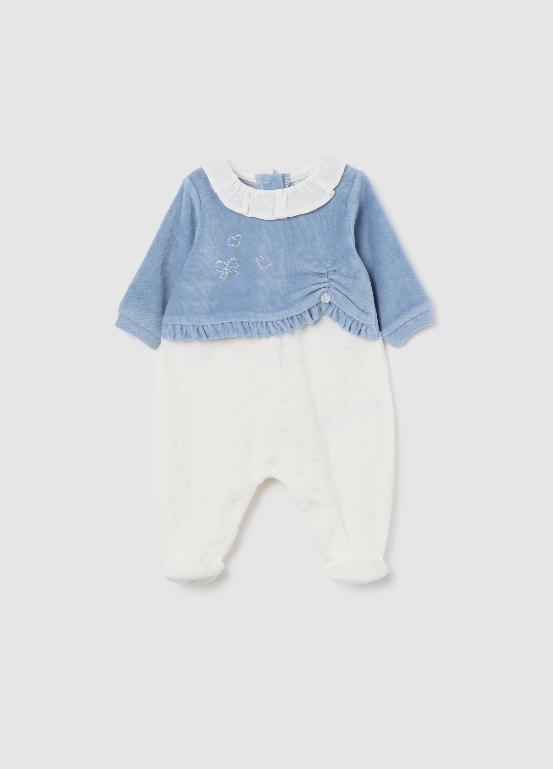 FAGOTTINO, Tutina Multicolor Da Neonato In Misto Cotone Con Dettagli Ricamati, Neonata, Multicolor, Taglia: 6-9