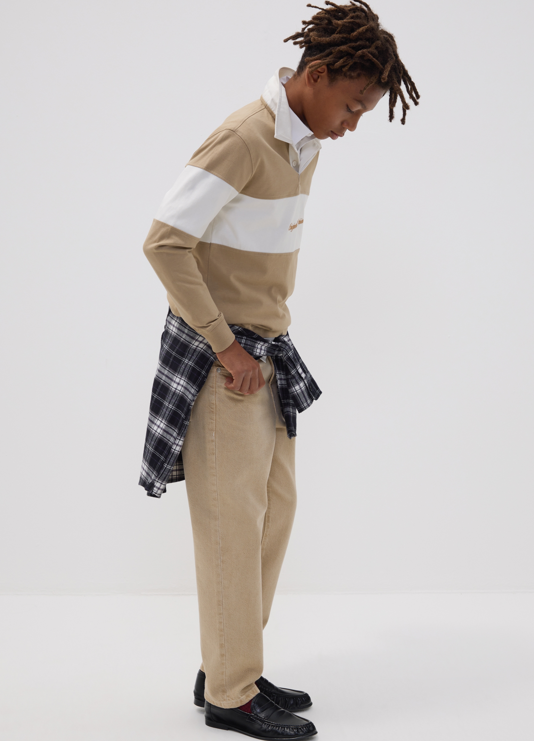 REPUBLIC OF DENIM, Jeans Denim Beige In Puro Cotone Relaxed Fit Per Ragazzo, Bambino, Beige, Taglia: 10-11