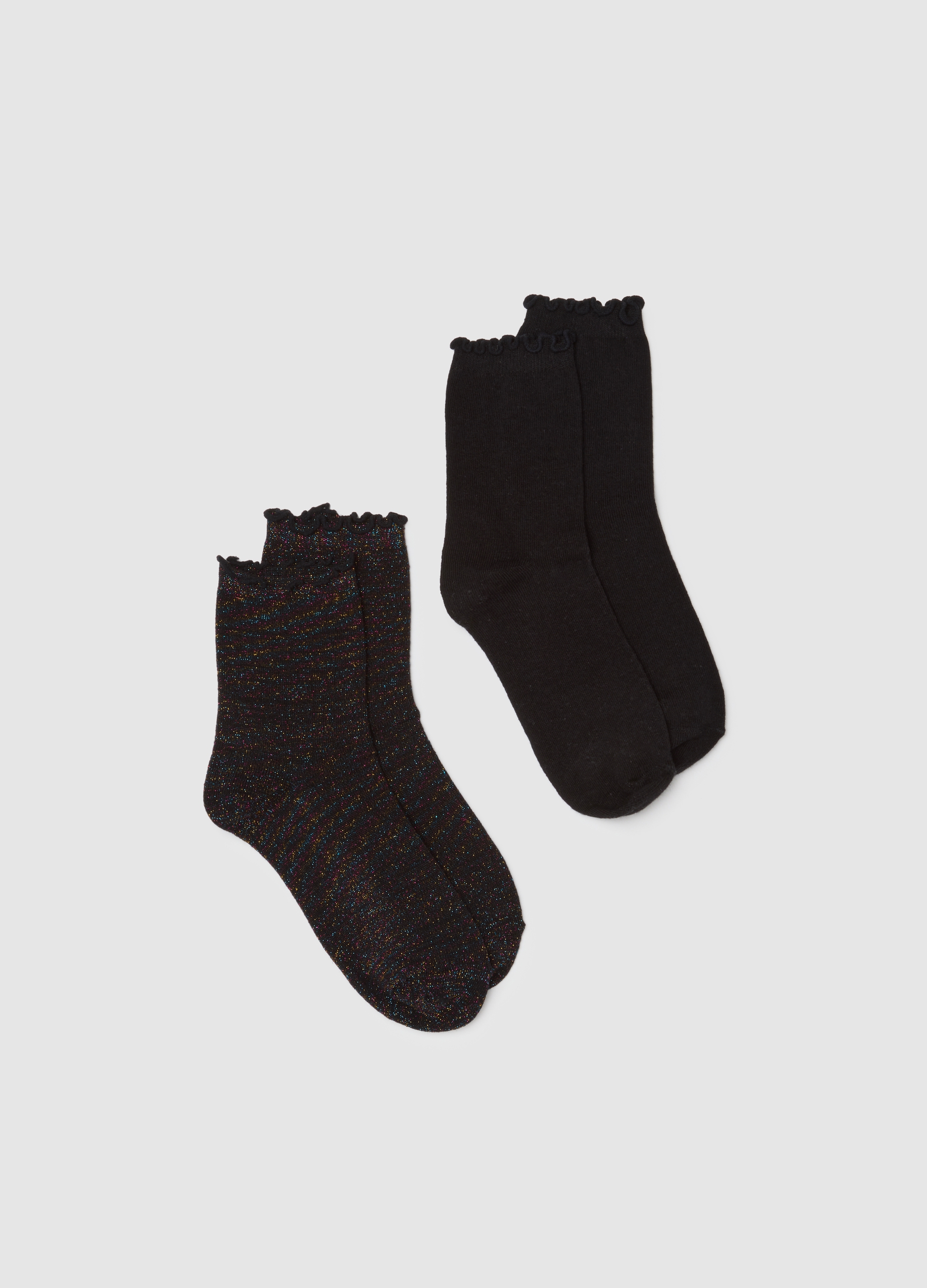 OVS, Bipack Di Calzini In Misto Cotone Multicolor Elasticizzati, Frau, Grey/Black, Größe: 36-38