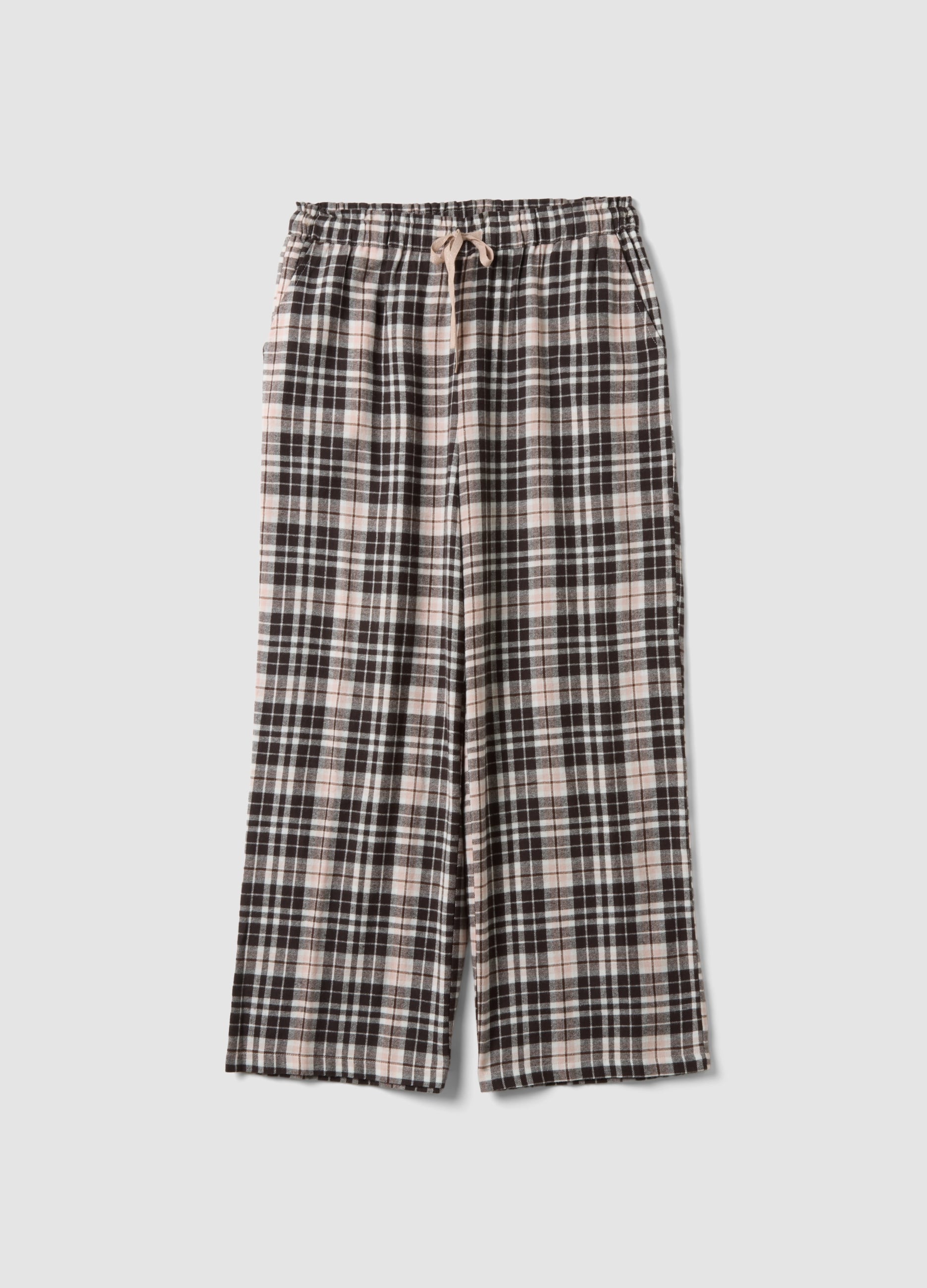 OVS, Pantaloni Pigiama Marroni In Flanella Di Puro Cotone Organico A Quadri, Donna, Marrone, Taglia: S