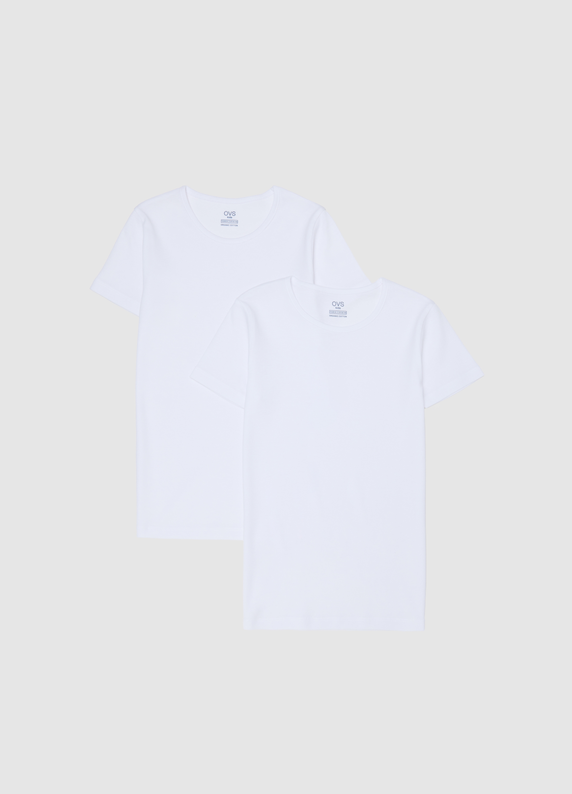 OVS KIDS, Bipack T-shirt Bianche Da Ragazza In Puro Cotone Regular Fit, Unisex, Bianco, Taglia: 14-15
