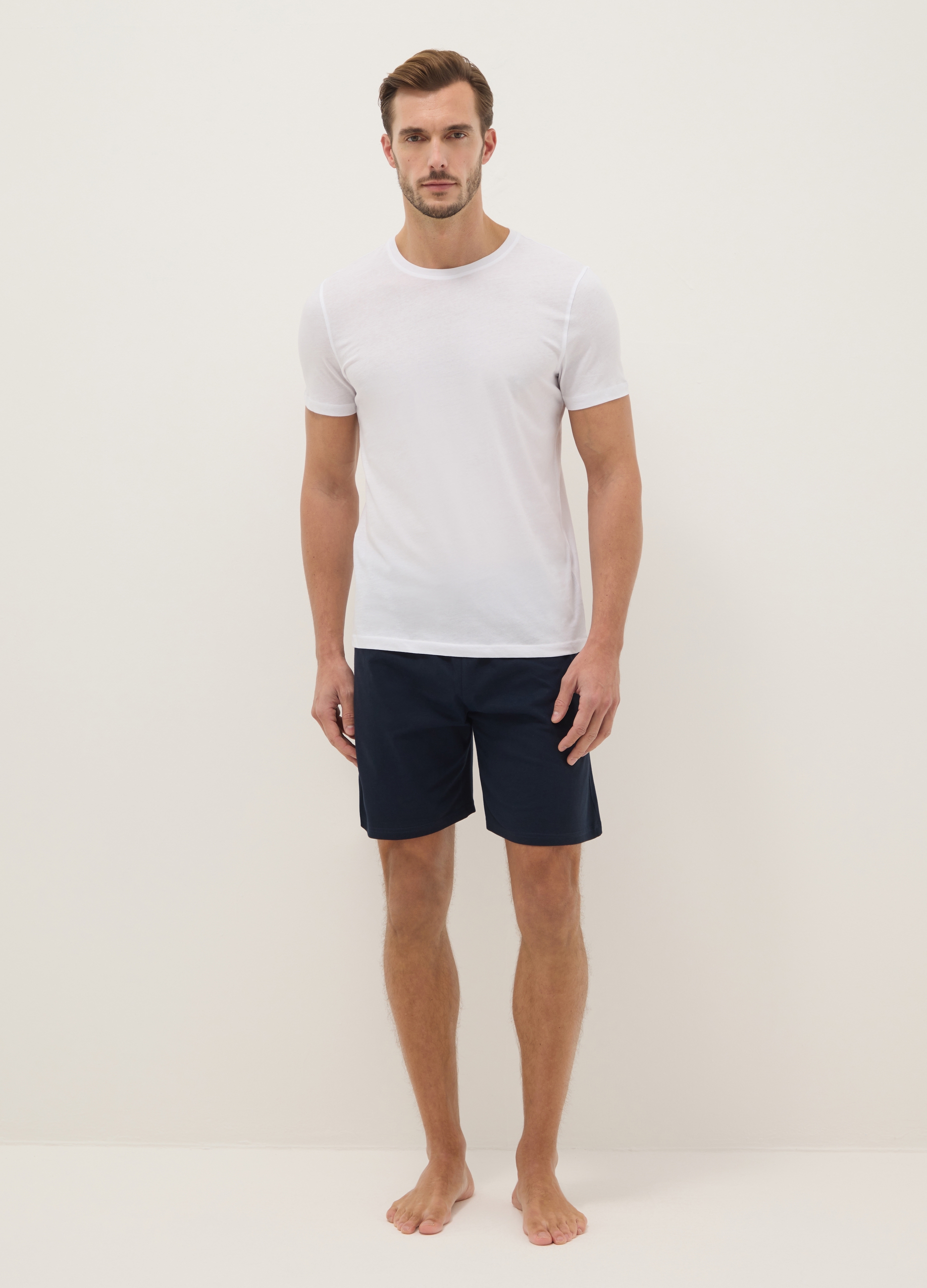 Pack De Dos Pantalones Cortos De Pijama Multicolor De Algodón Puro, Ajuste Regular, Hombre, Azul/gris, Talla: XL