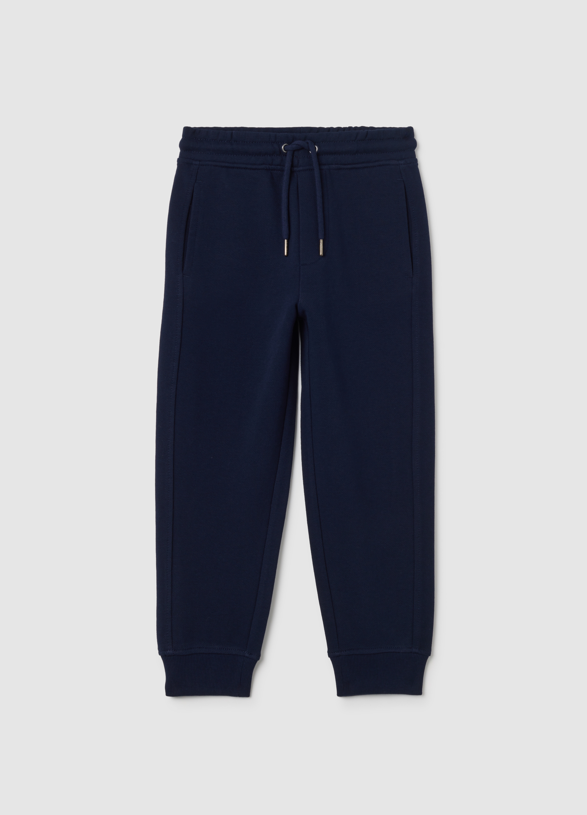 Pantaloni Da Bambino In Puro Cotone Blu Regular Fit, Niño, Azul oscuro, Talla: 4