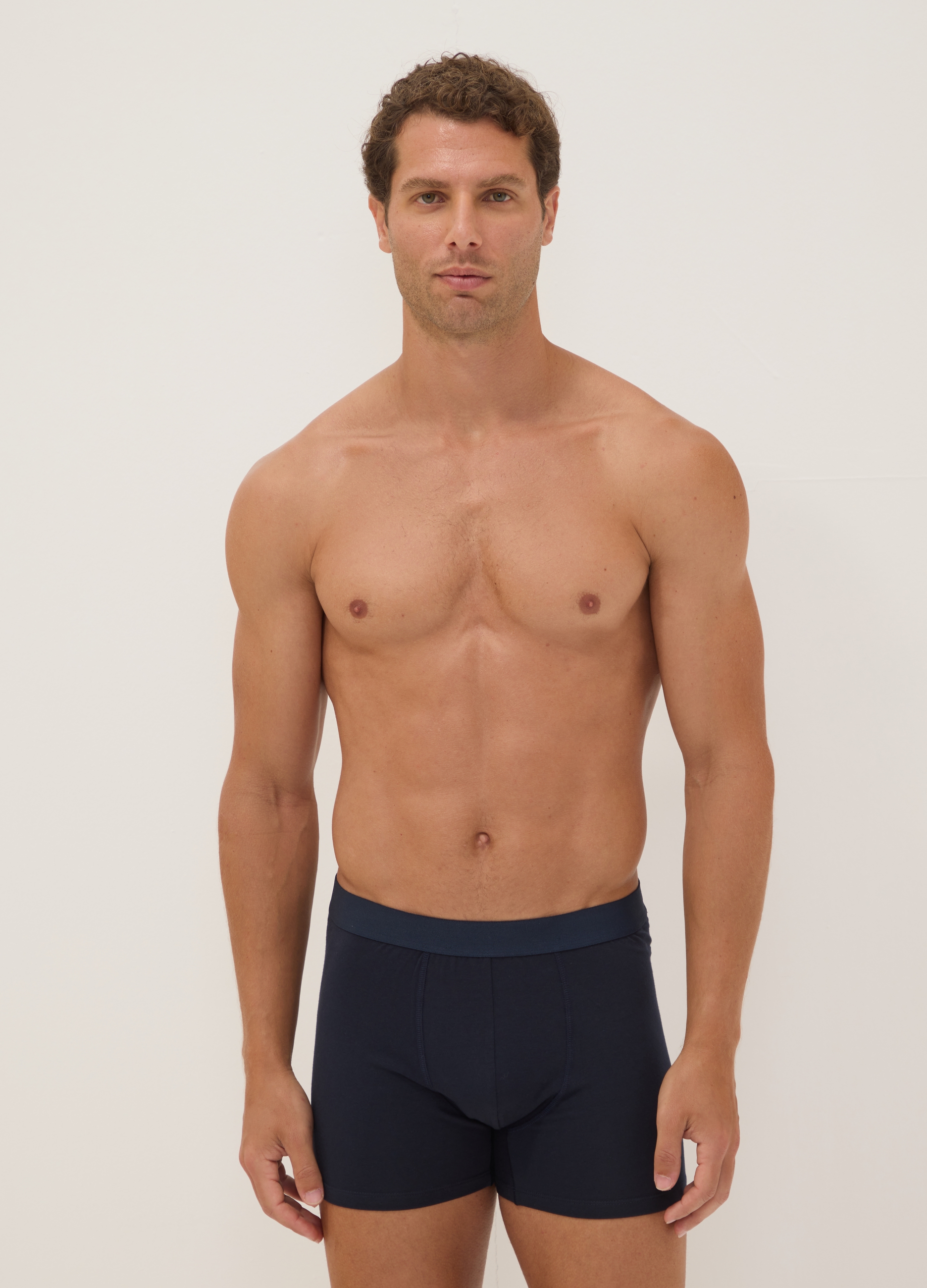 OVS, Tripack Di Boxer Midi Blu In Cotone Organico, Uomo, Blu, Taglia: L