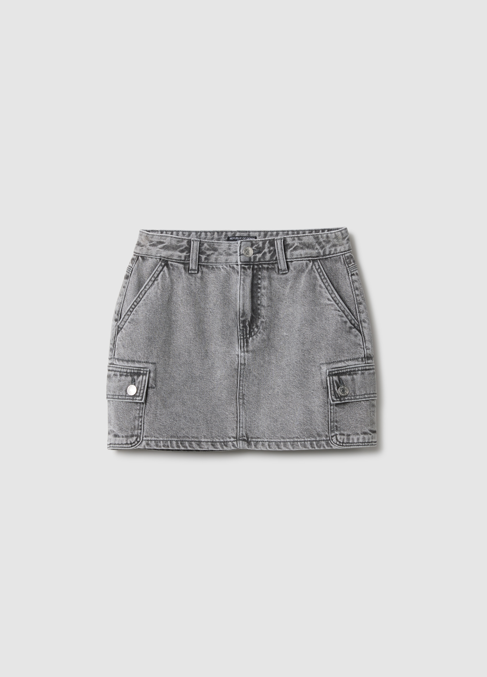 OVS KIDS, Falda Gris De Pura Algodón Para Chica Ajuste Regular Con Cinturón, Niña, Gris claro, Talla: 13-14