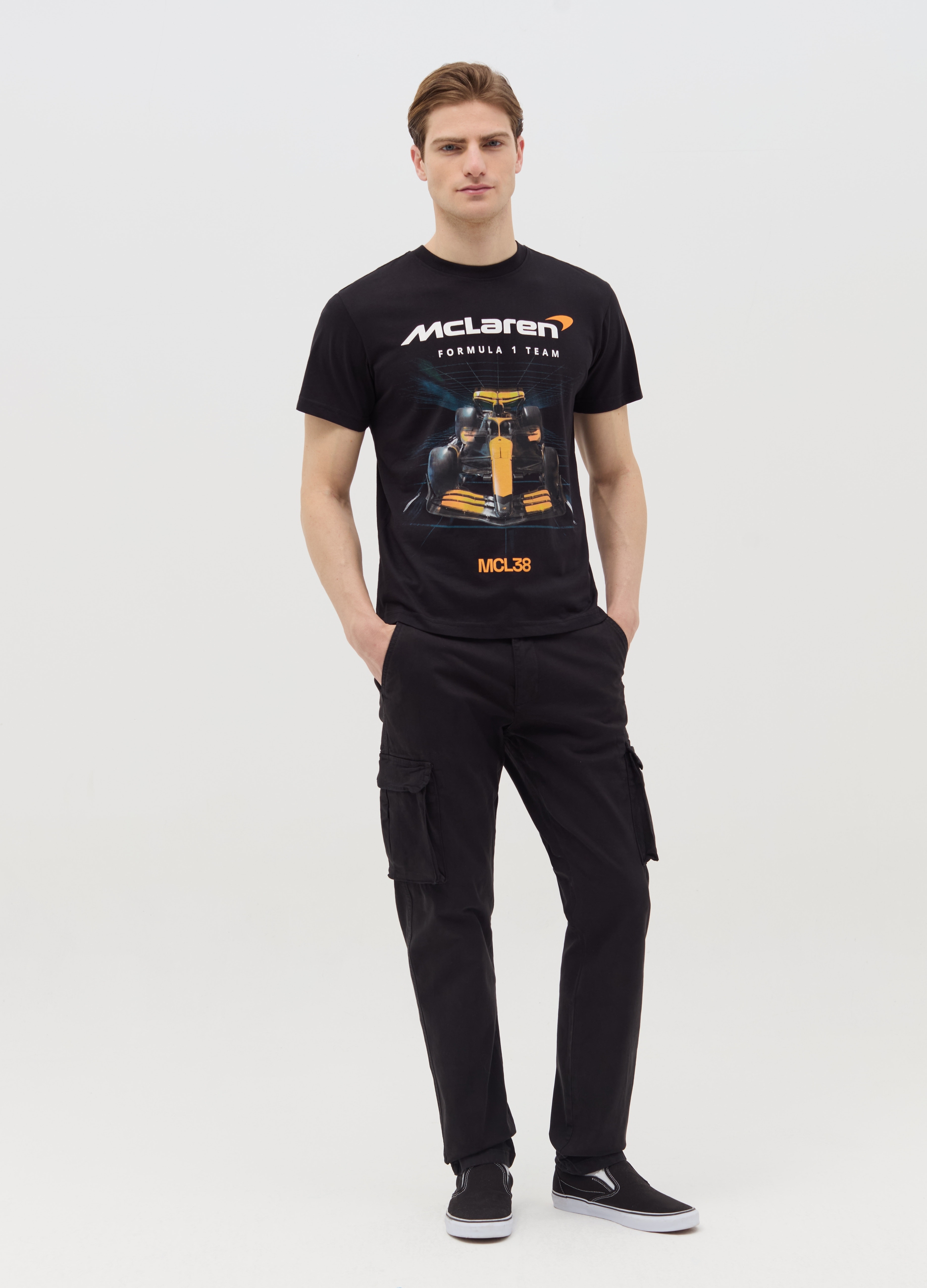 B.ANGEL, Camiseta De Algodón Estampado Formula 1, Hombre, Negro, Talla: M