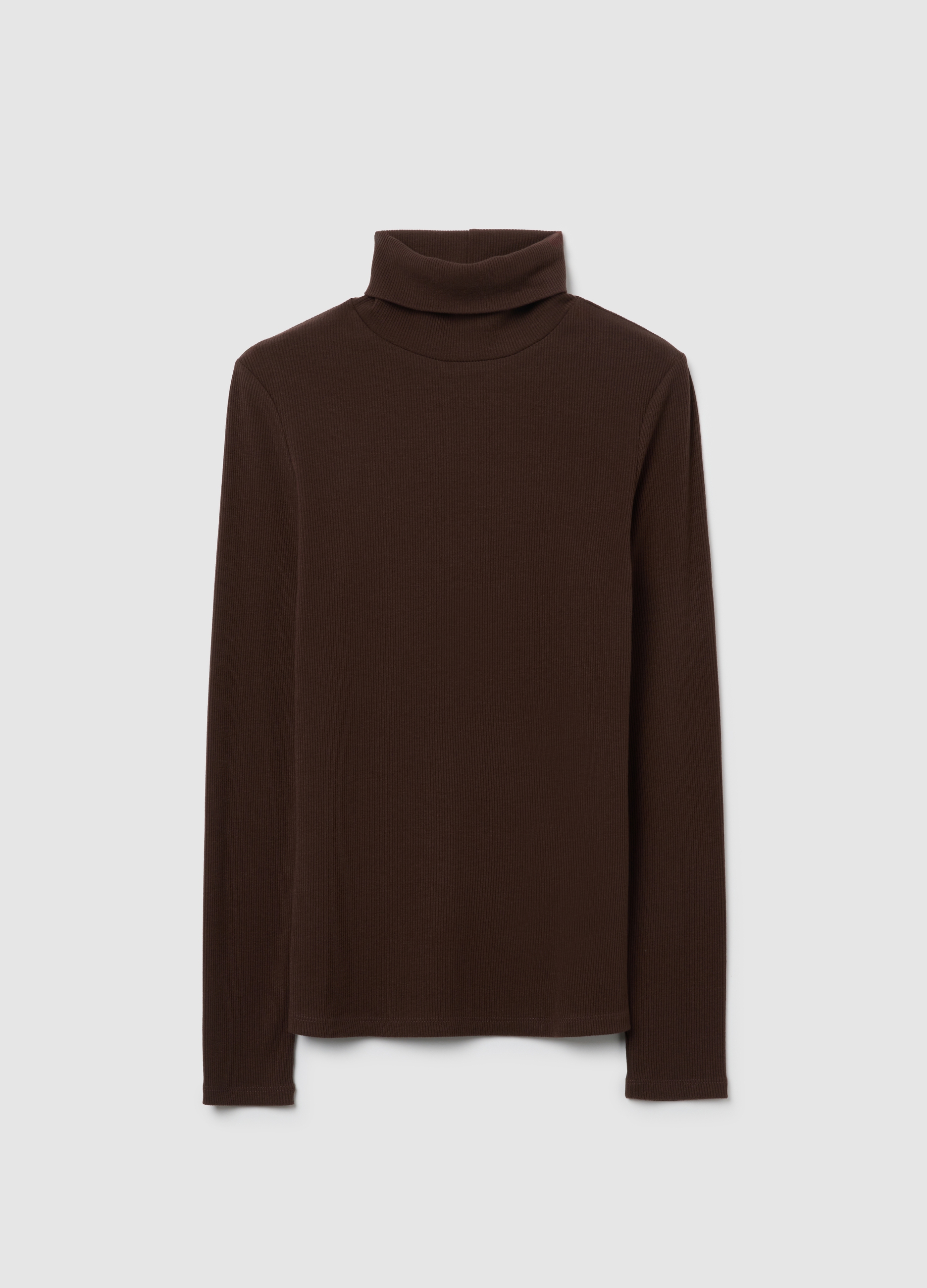 Piombo Contemporary, Camiseta Marrón De Manga Larga Elasticada, Mujer, Marrón oscuro, Talla: 40